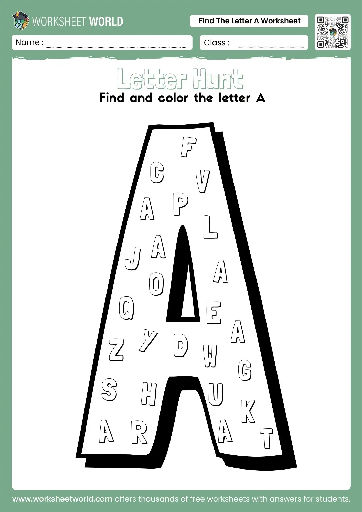 find the letter a worksheets free printable for letter hunt fun