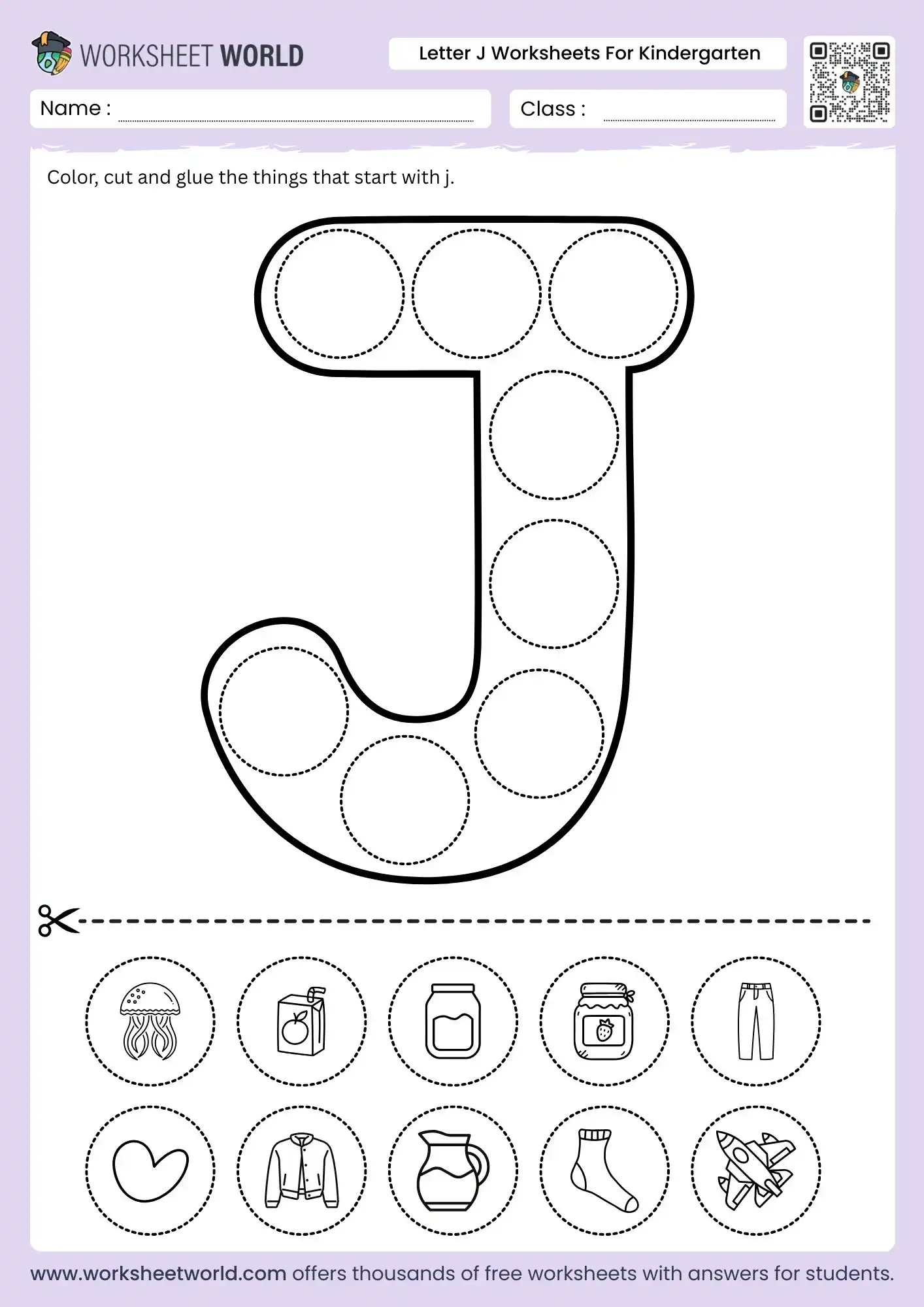 Free Printable Letter J Worksheets For Kindergarten 1 letter j worksheets for kindergarten featuring a cut and paste activity with jellyfish juice and jam