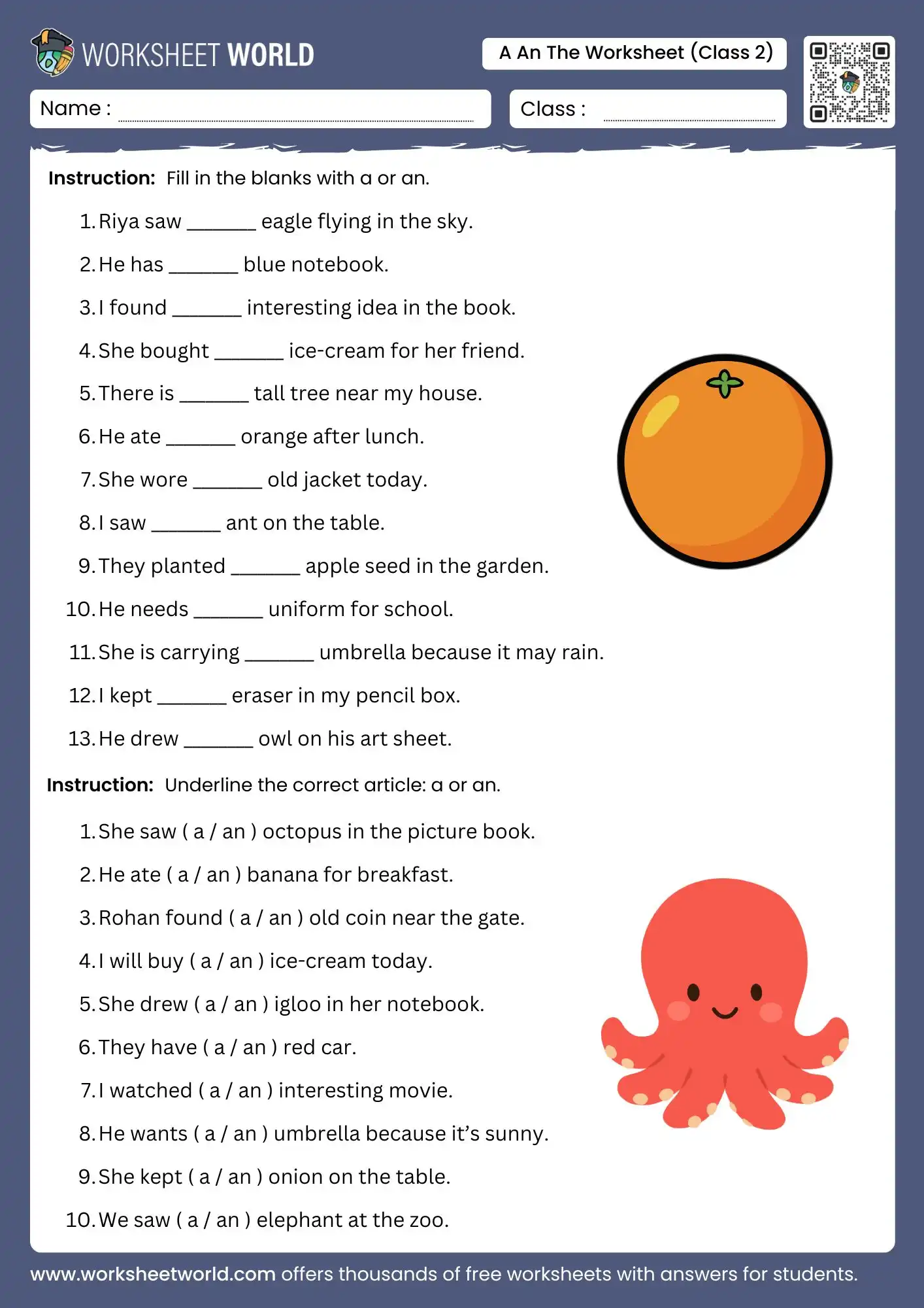 a-an-the-worksheet-for-class-2 a an the worksheet for class 2 with answers free pdf grammar practice