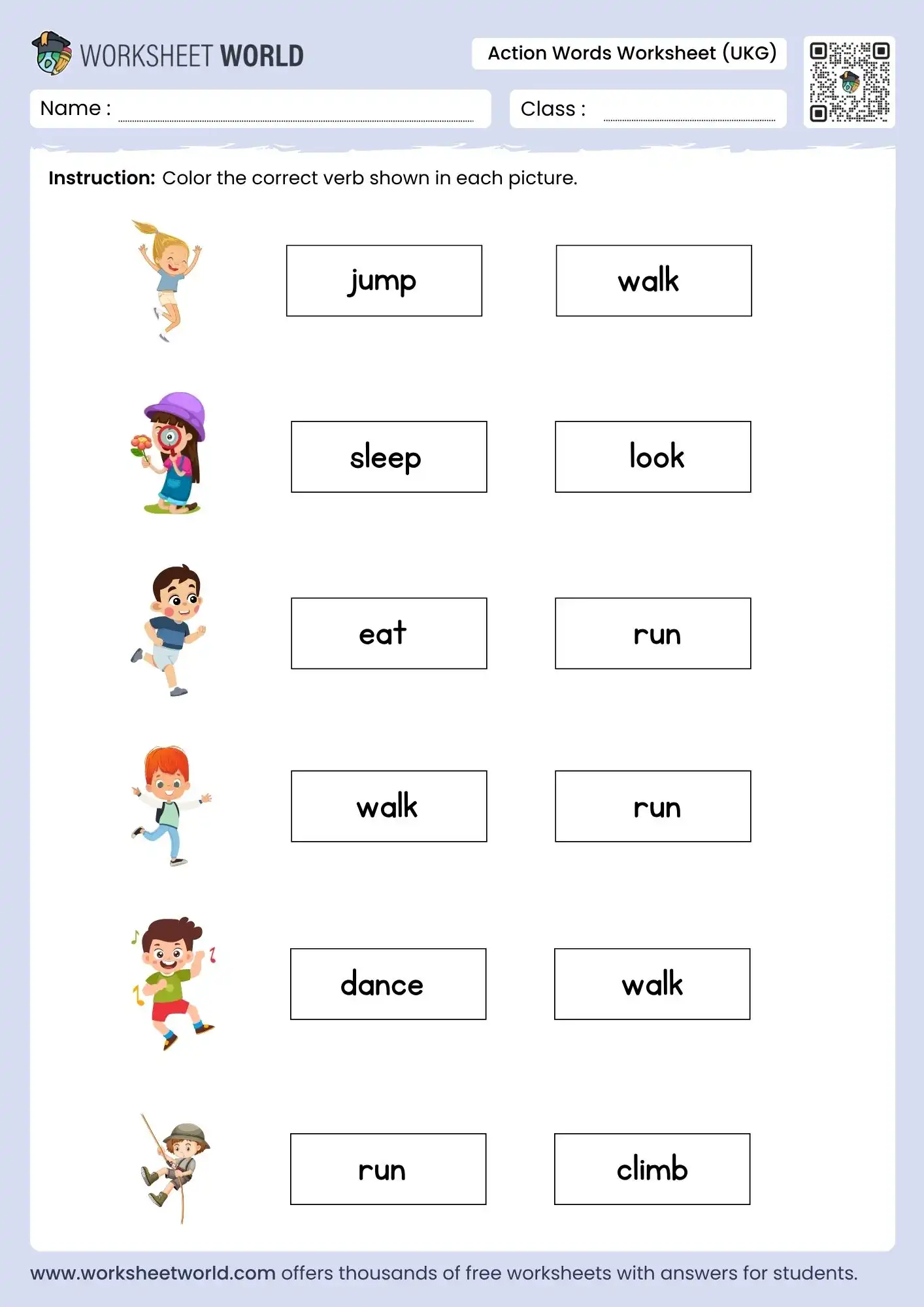 action-words-worksheet-for-ukg action words worksheet for ukg free pdf verb practice pictures