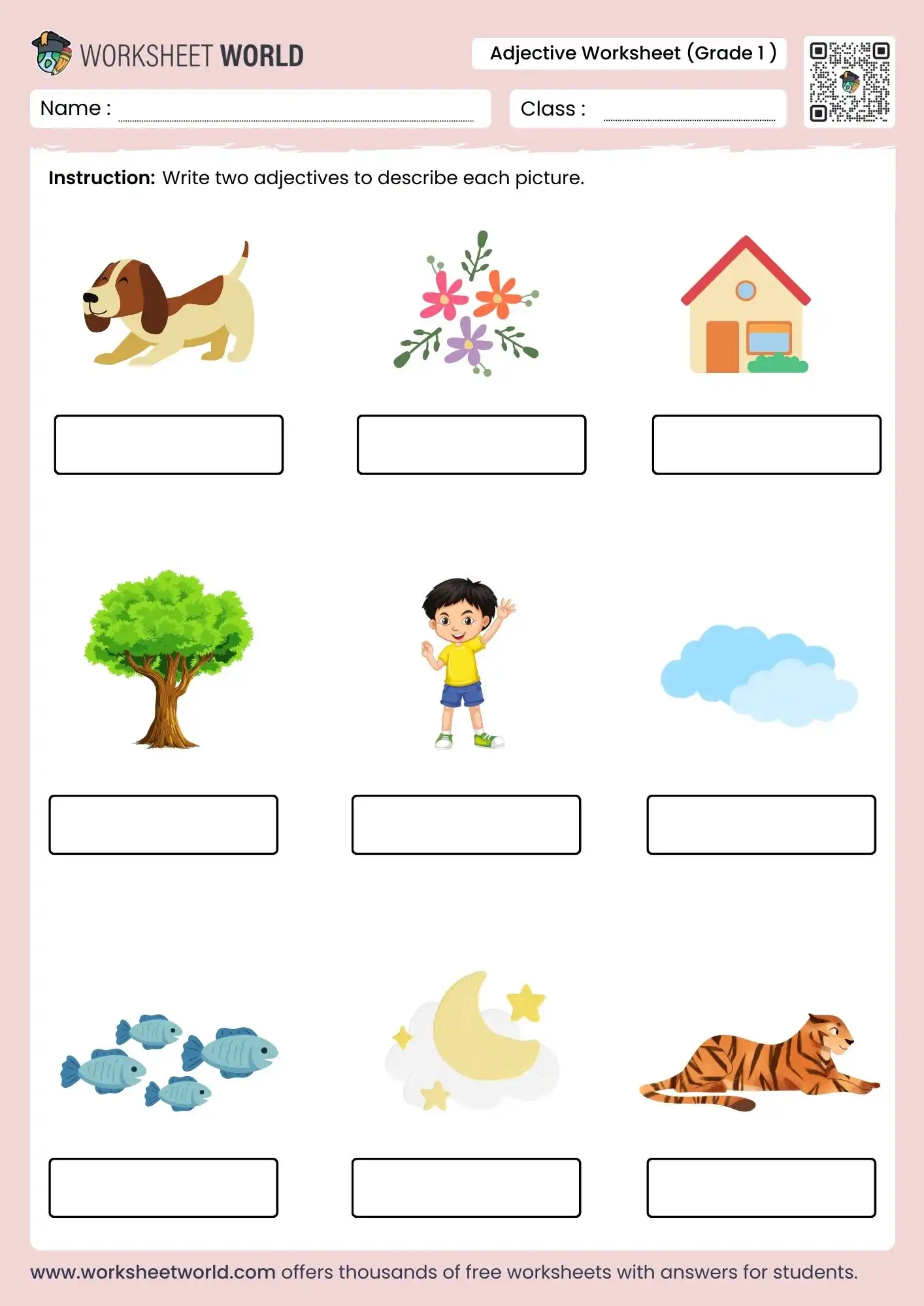 adjectives-worksheets-for-grade-1 adjectives worksheets for grade 1 picture describing activity with simple adjectives