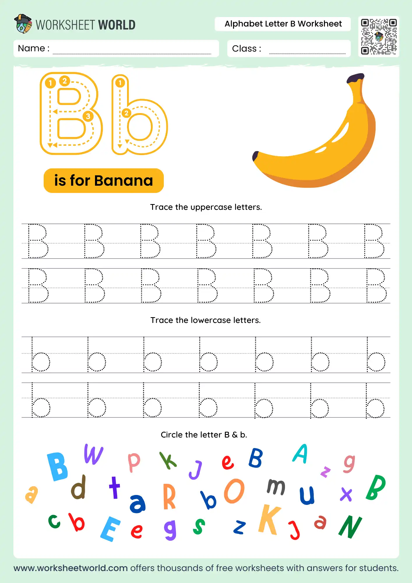 alphabet-letter-b-worksheet alphabet letter b worksheet for preschool and kindergarten handwriting practice