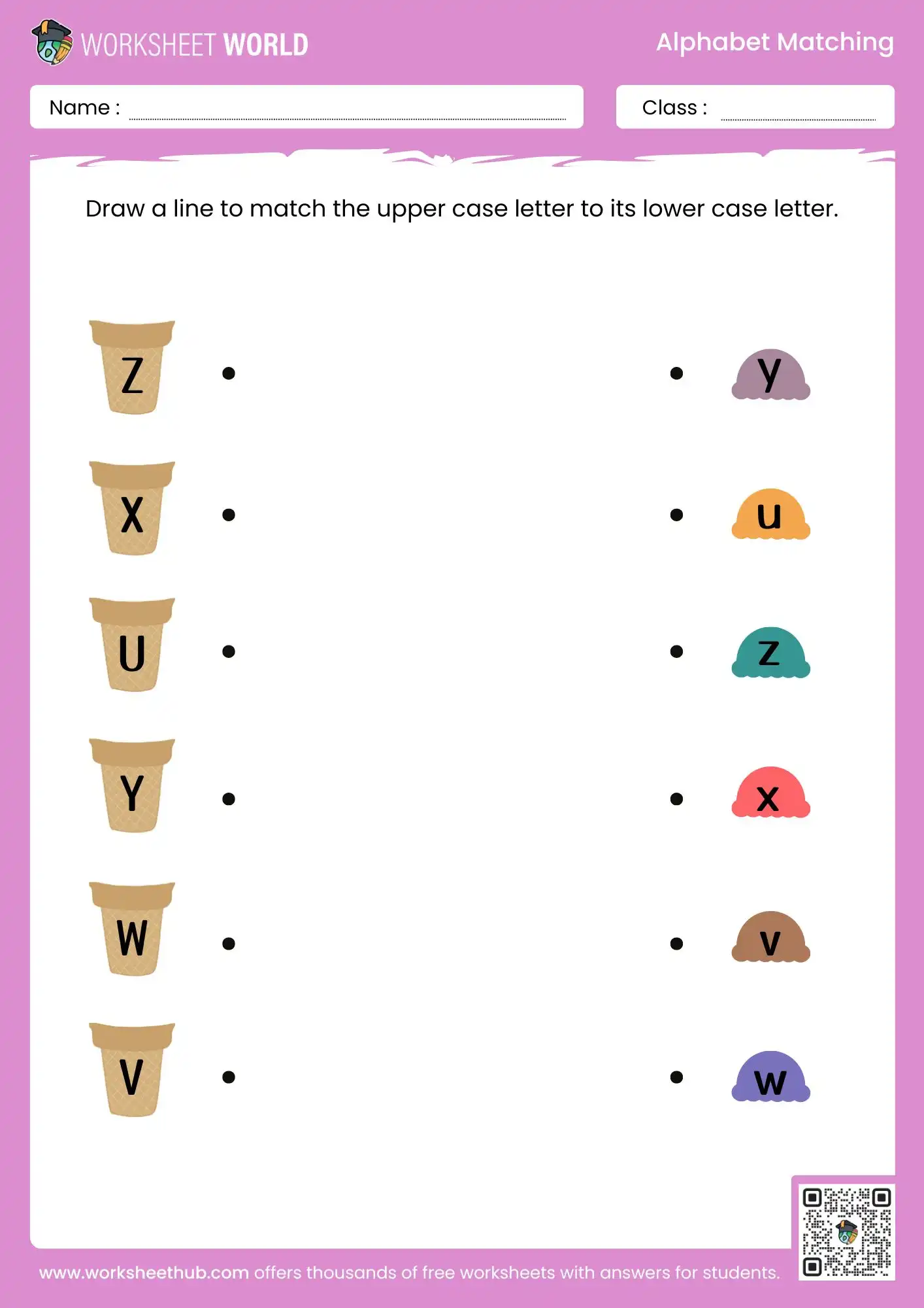 alphabet-matching-worksheets-for-ukg alphabet matching worksheets for ukg with capital and small letter pairs