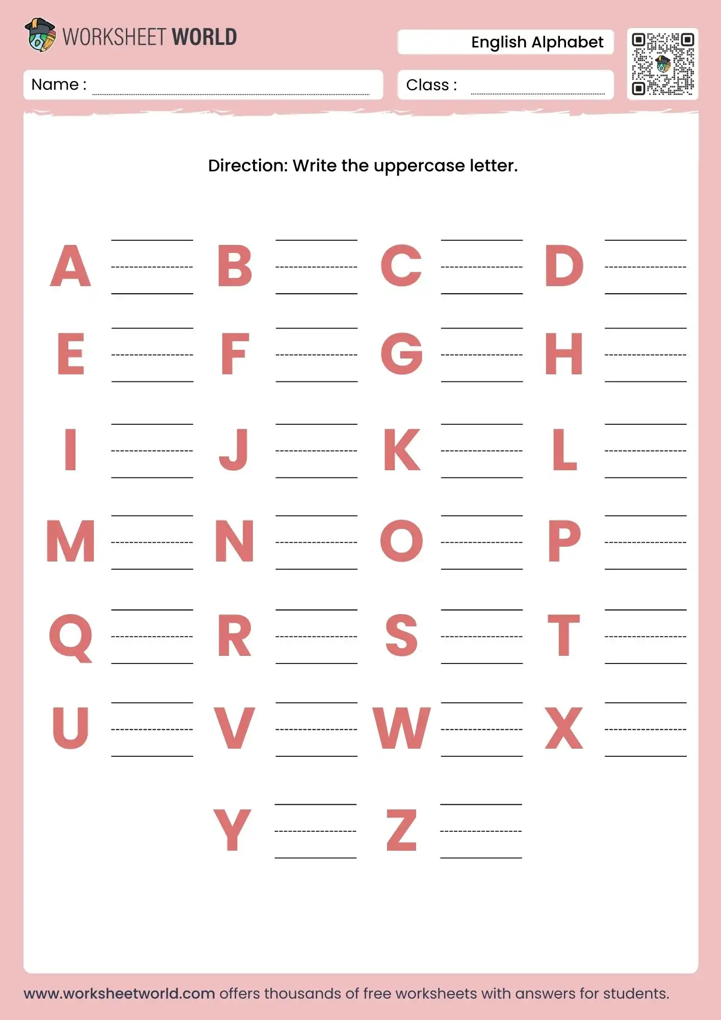 alphabet writing worksheets free pdf for nursery and preschool kids