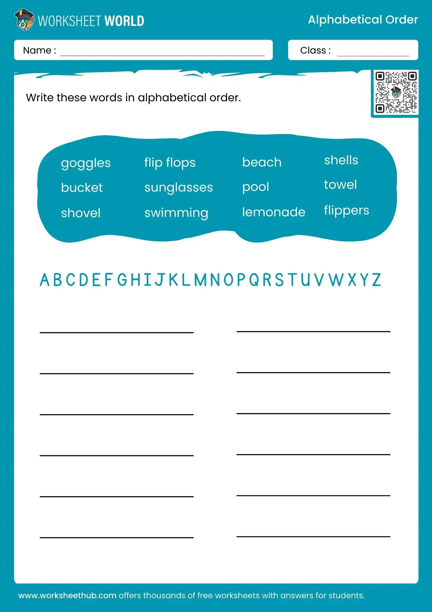 alphabetical order worksheets for class 4 printable pdf