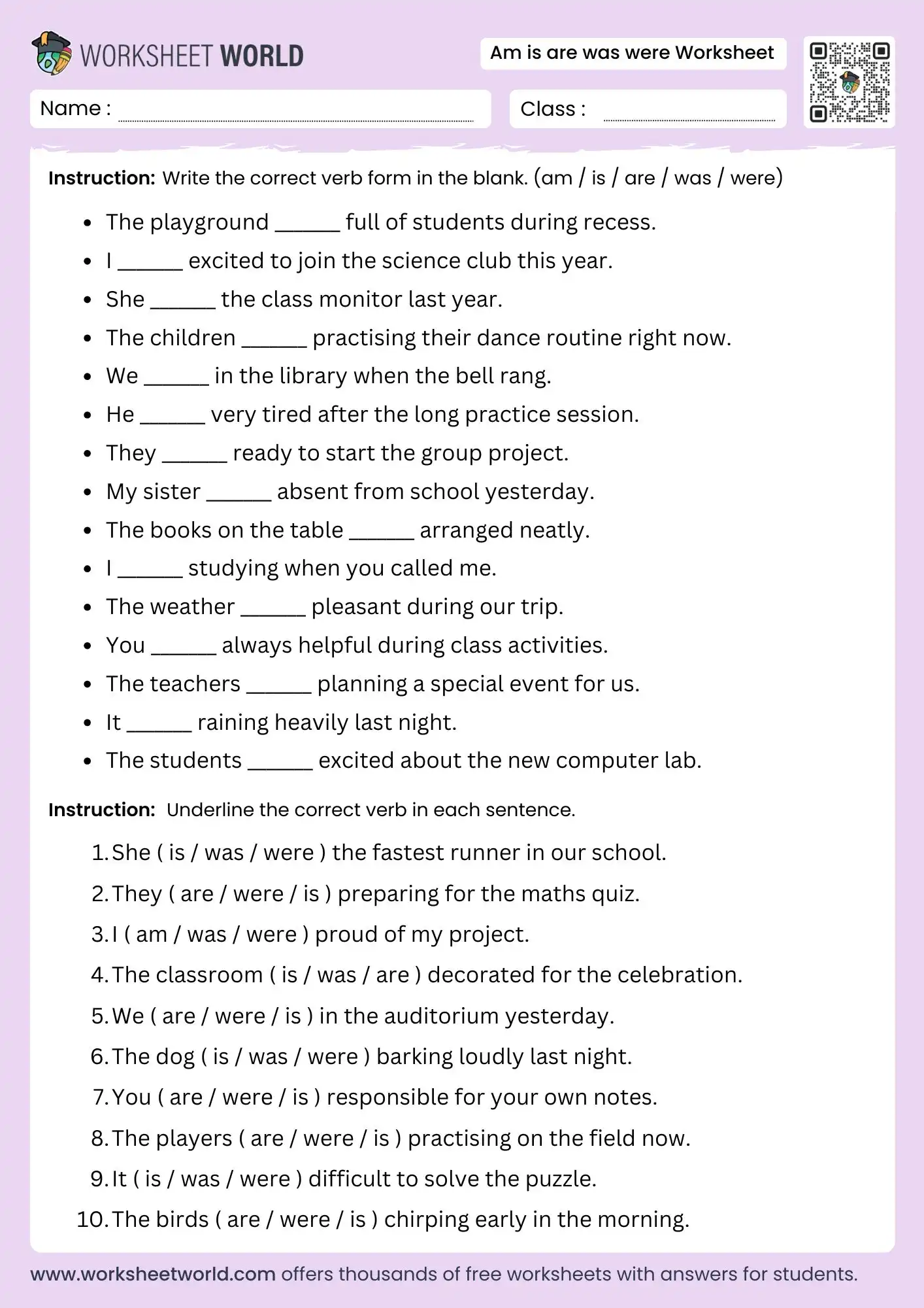 am-is-are-was-were-worksheet am is are was were worksheet grammar practice for kids