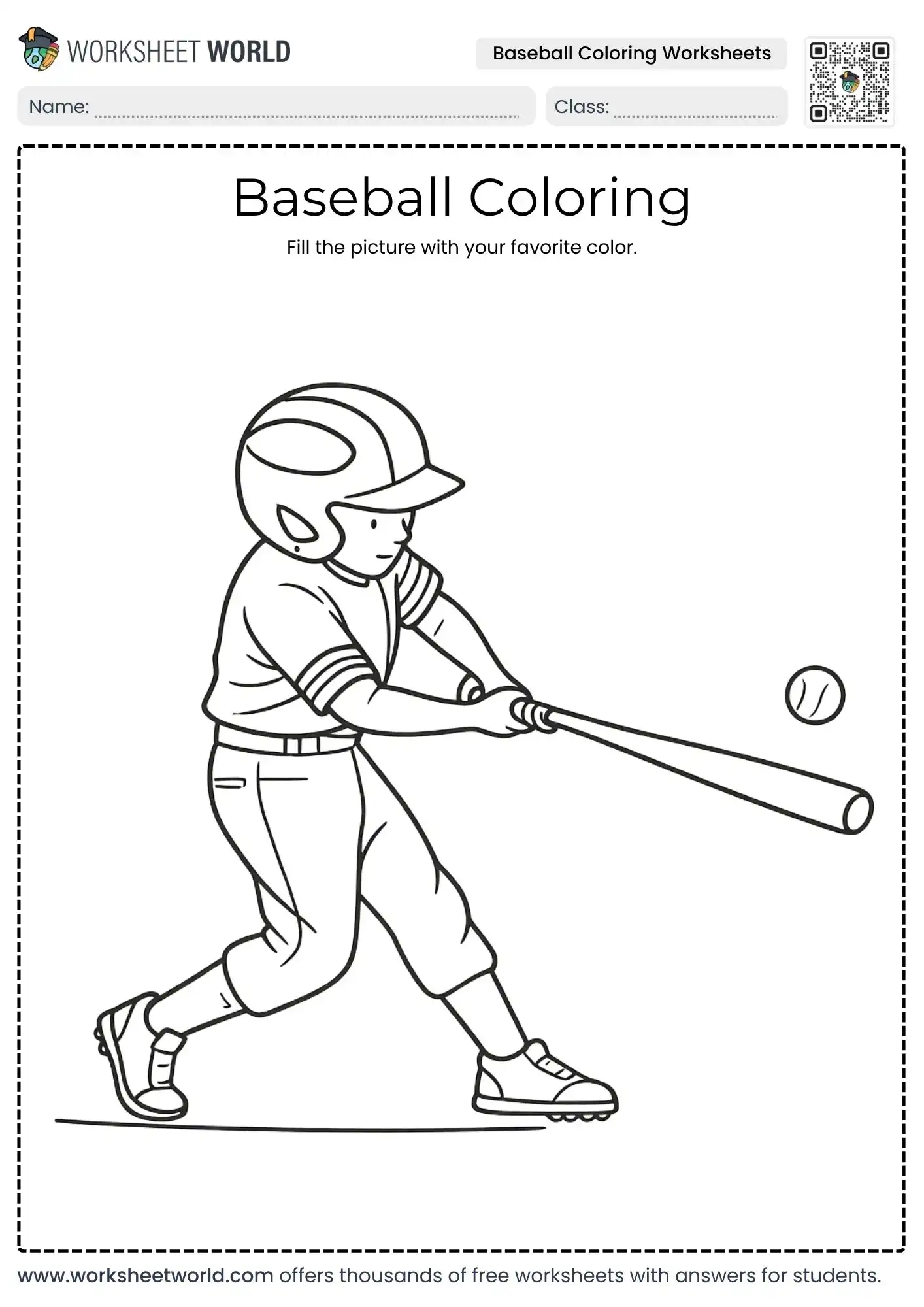 baseball-coloring-worksheets-page-1 kids practicing fine motor skills with baseball coloring worksheets
