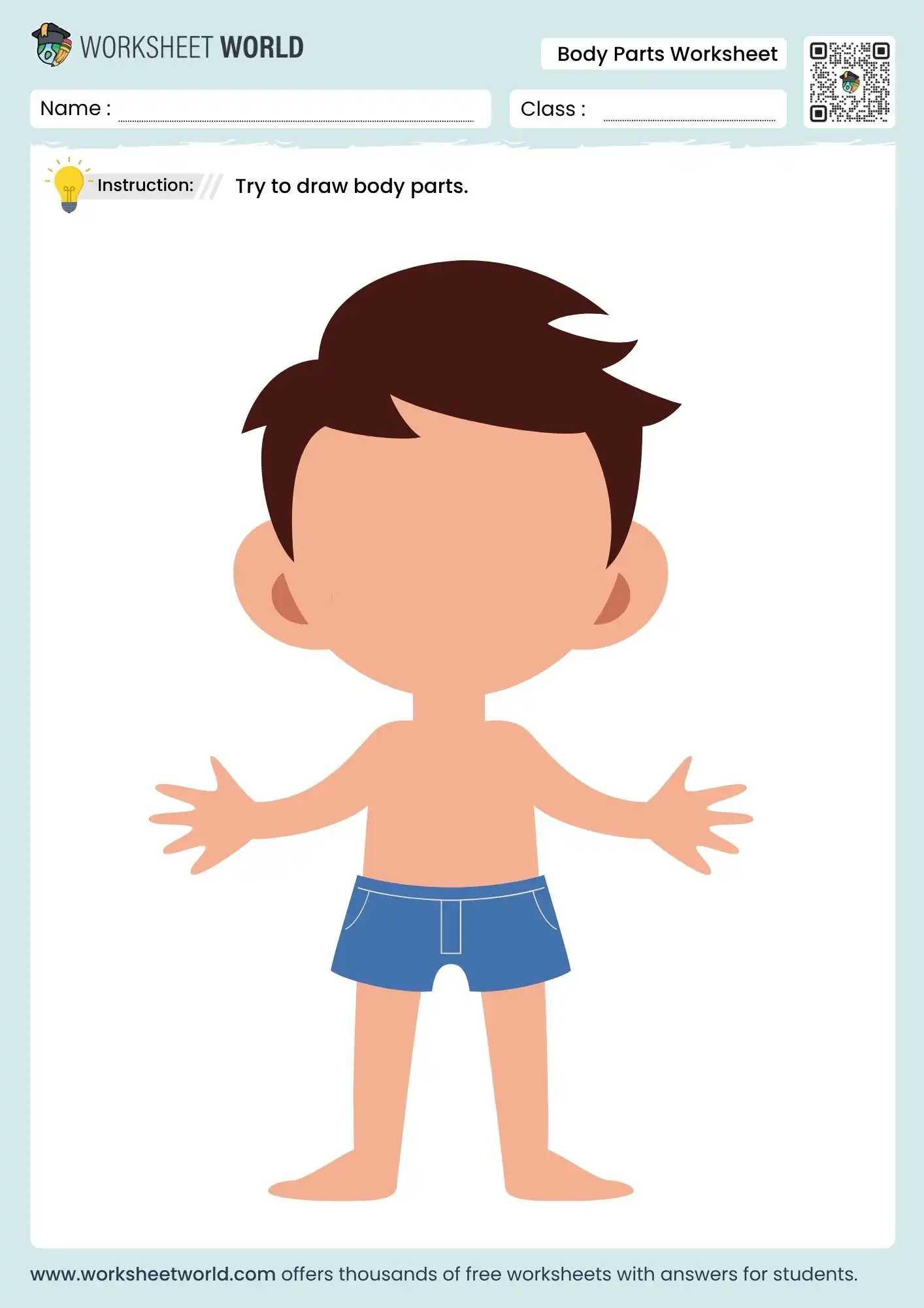 blank-body-parts-worksheet blank body parts worksheet for nursery and class 1 kids