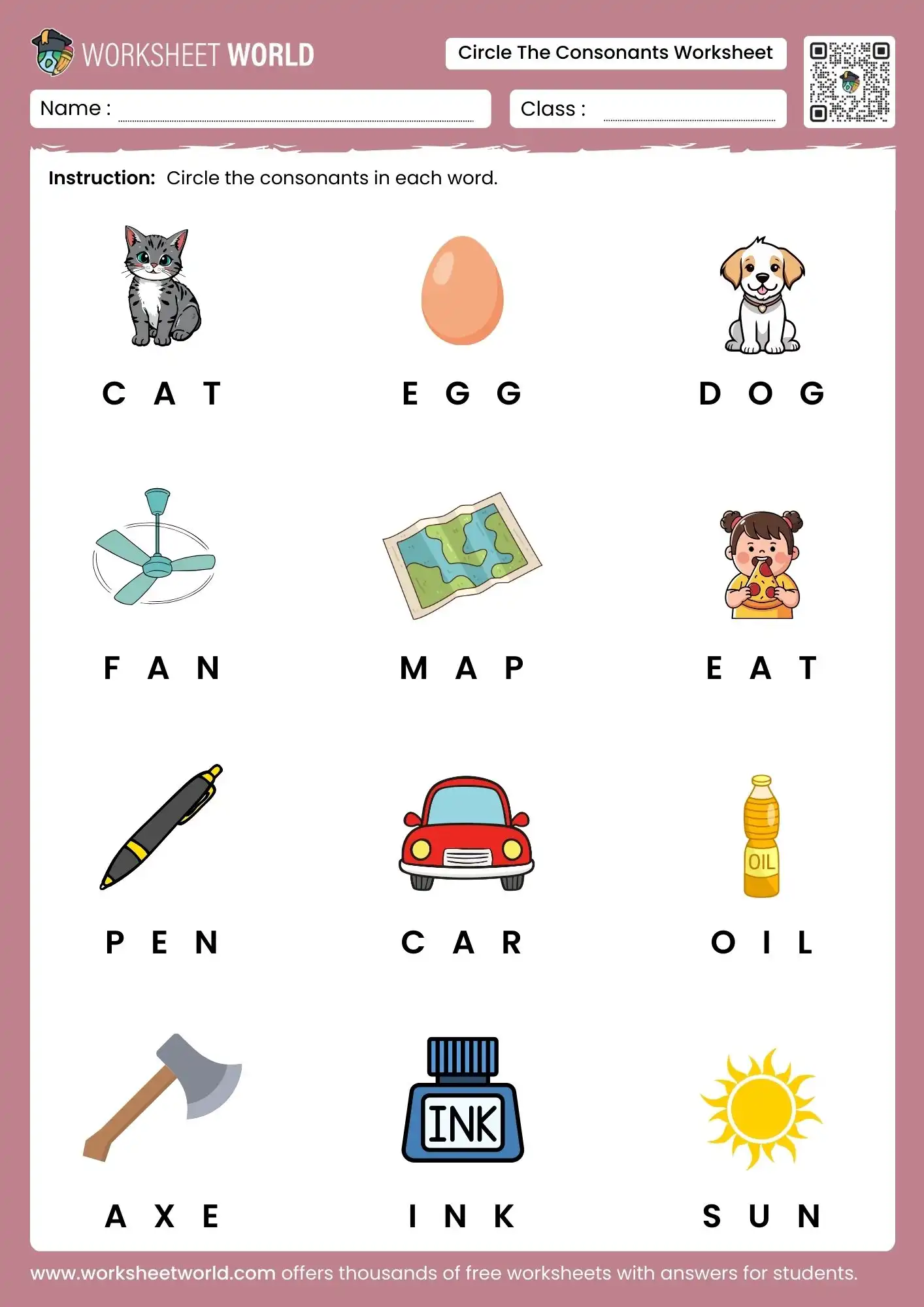 circle-the-consonants-worksheets circle the consonants worksheets for kindergarten lkg ukg grade 1 practice