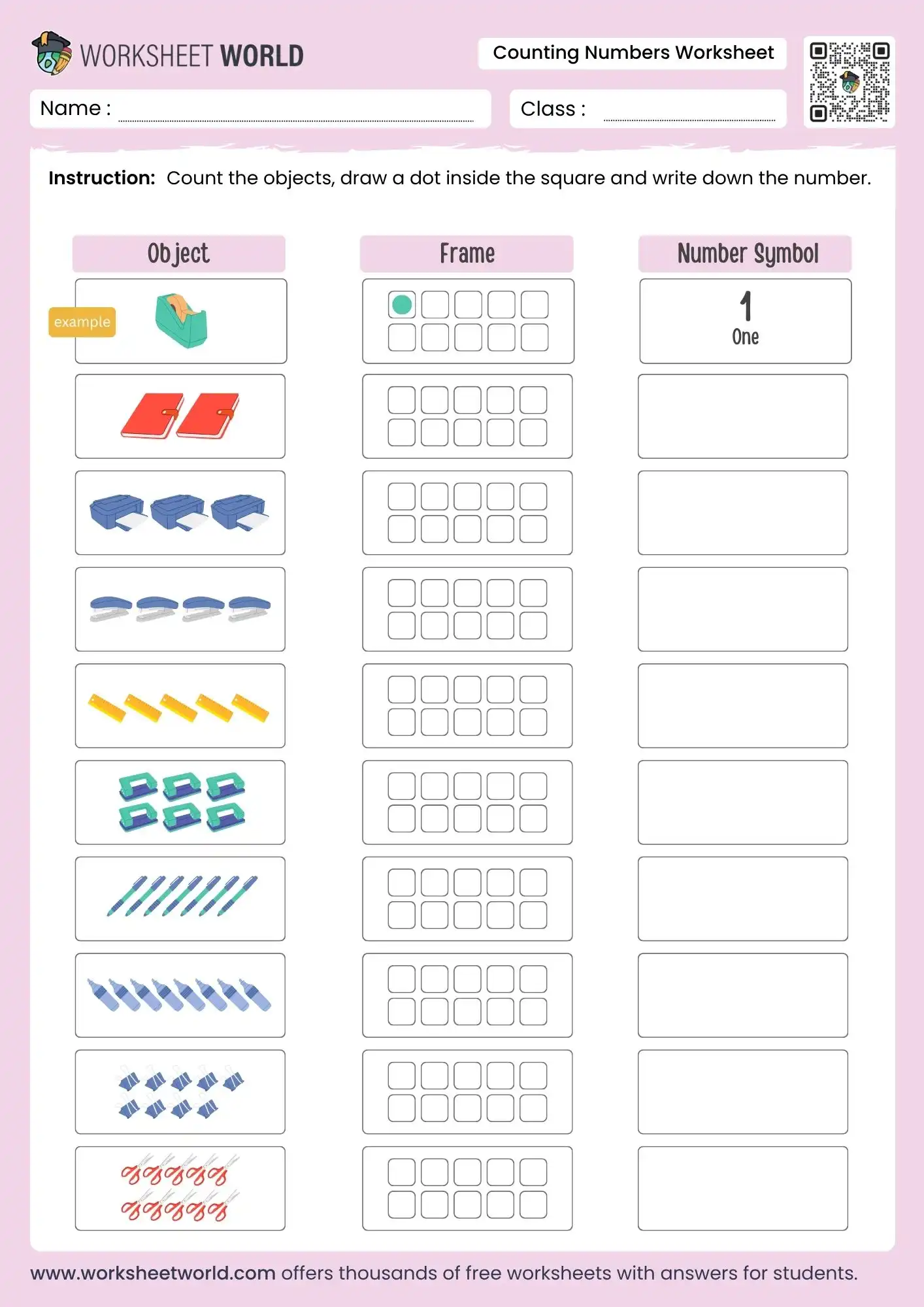 counting numbers worksheets for preschool kindergarten grade 1