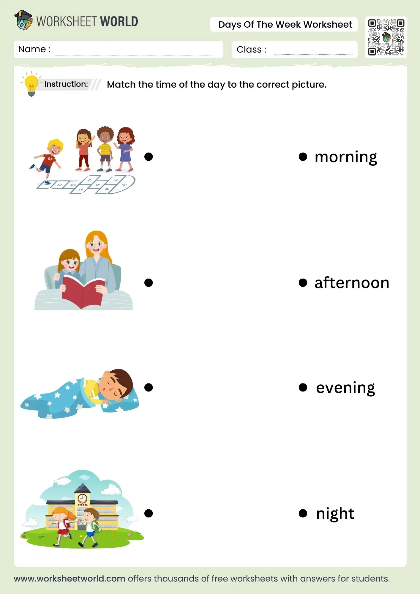 day and night worksheet for kids free printable pdf