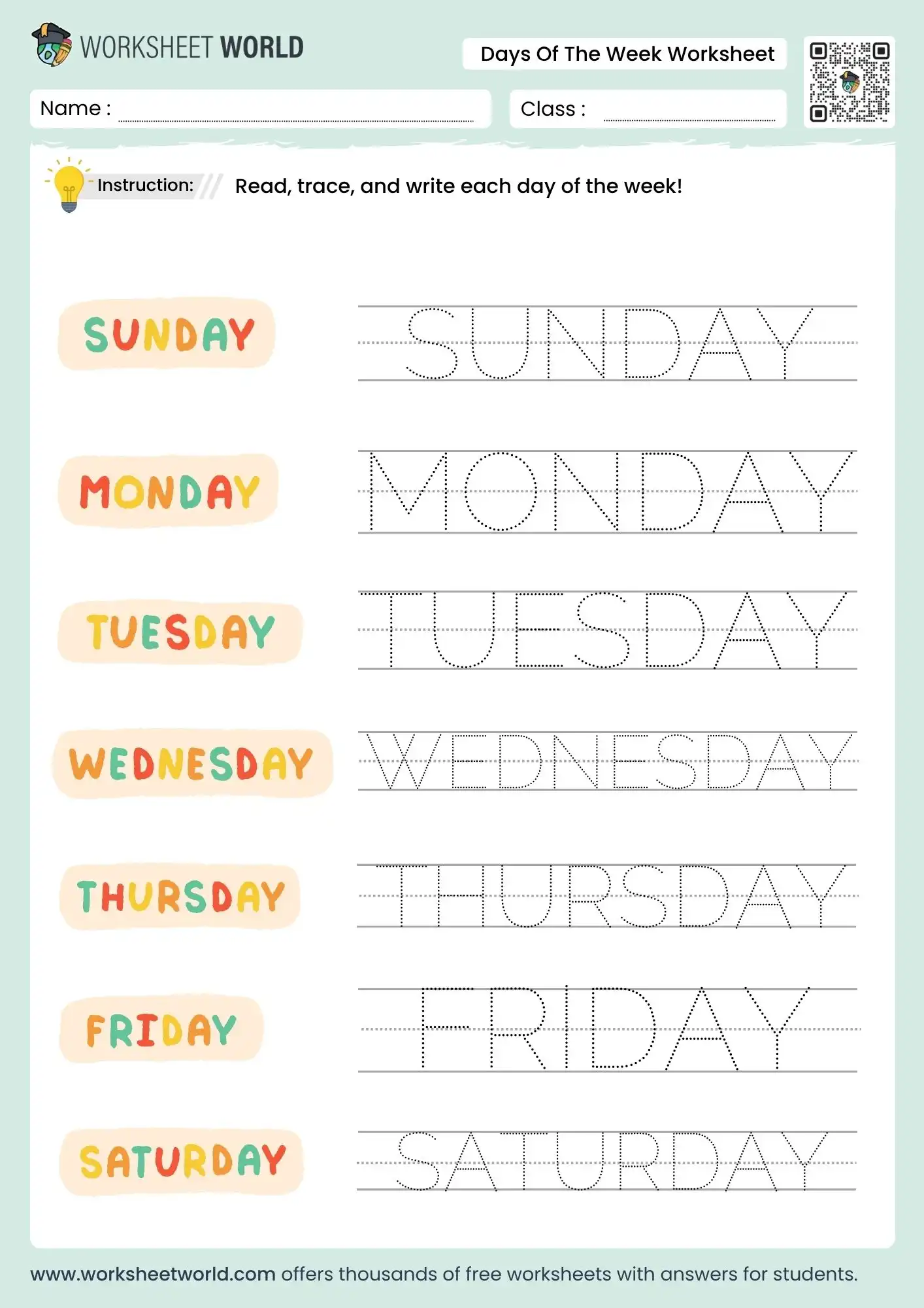 days-of-the-week-worksheet-for-kindergarten days of the week worksheet for kindergarten free printable pdf