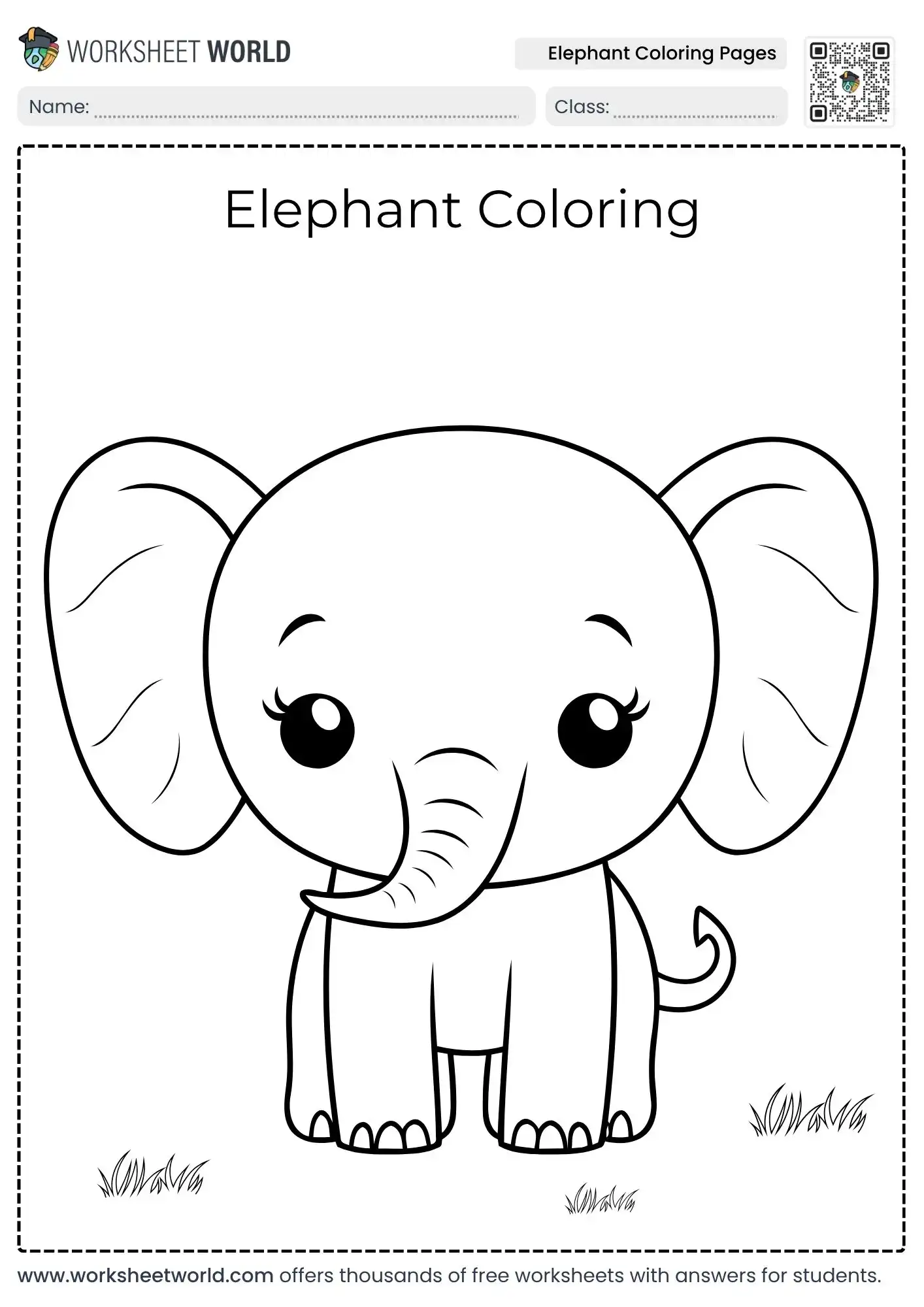 Free Printable Elephant Coloring Pages For Kids 1 educational elephant coloring pages featuring a cute standing calf with large ears