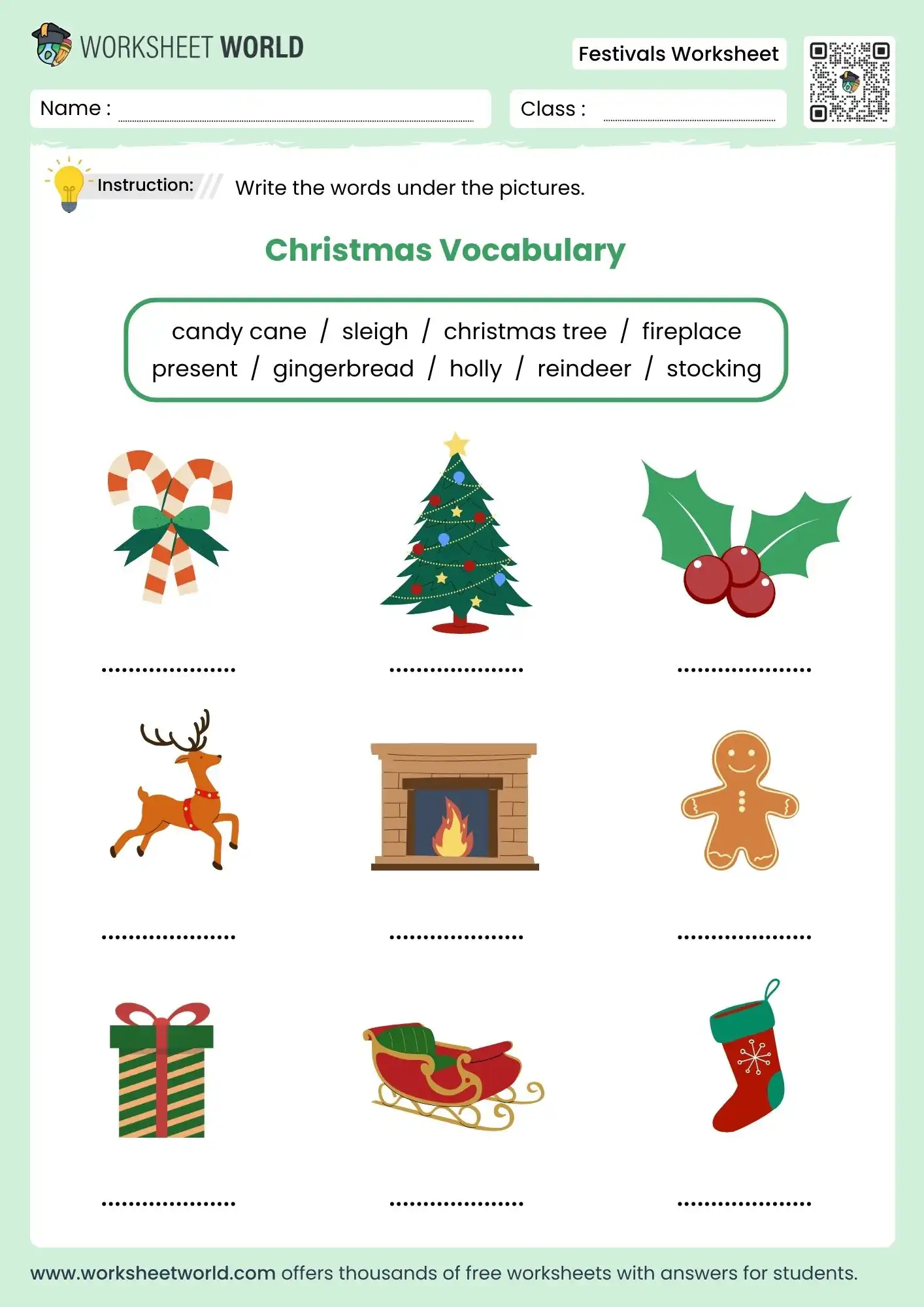 festivals worksheet for kindergarten christmas vocabulary pdf