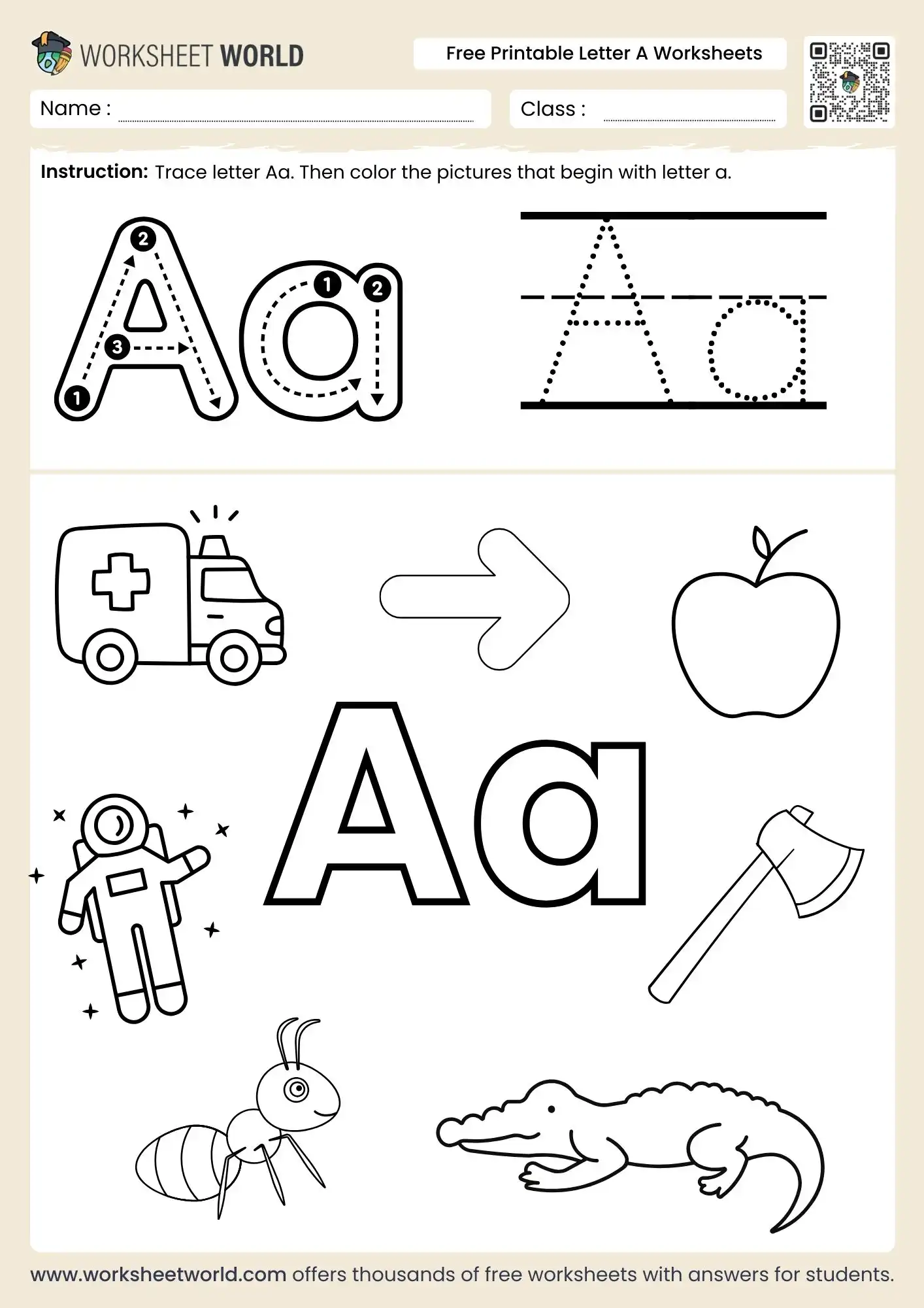 free-printable-letter-a-worksheets-page-1 free printable letter a worksheets for alphabet tracing and coloring
