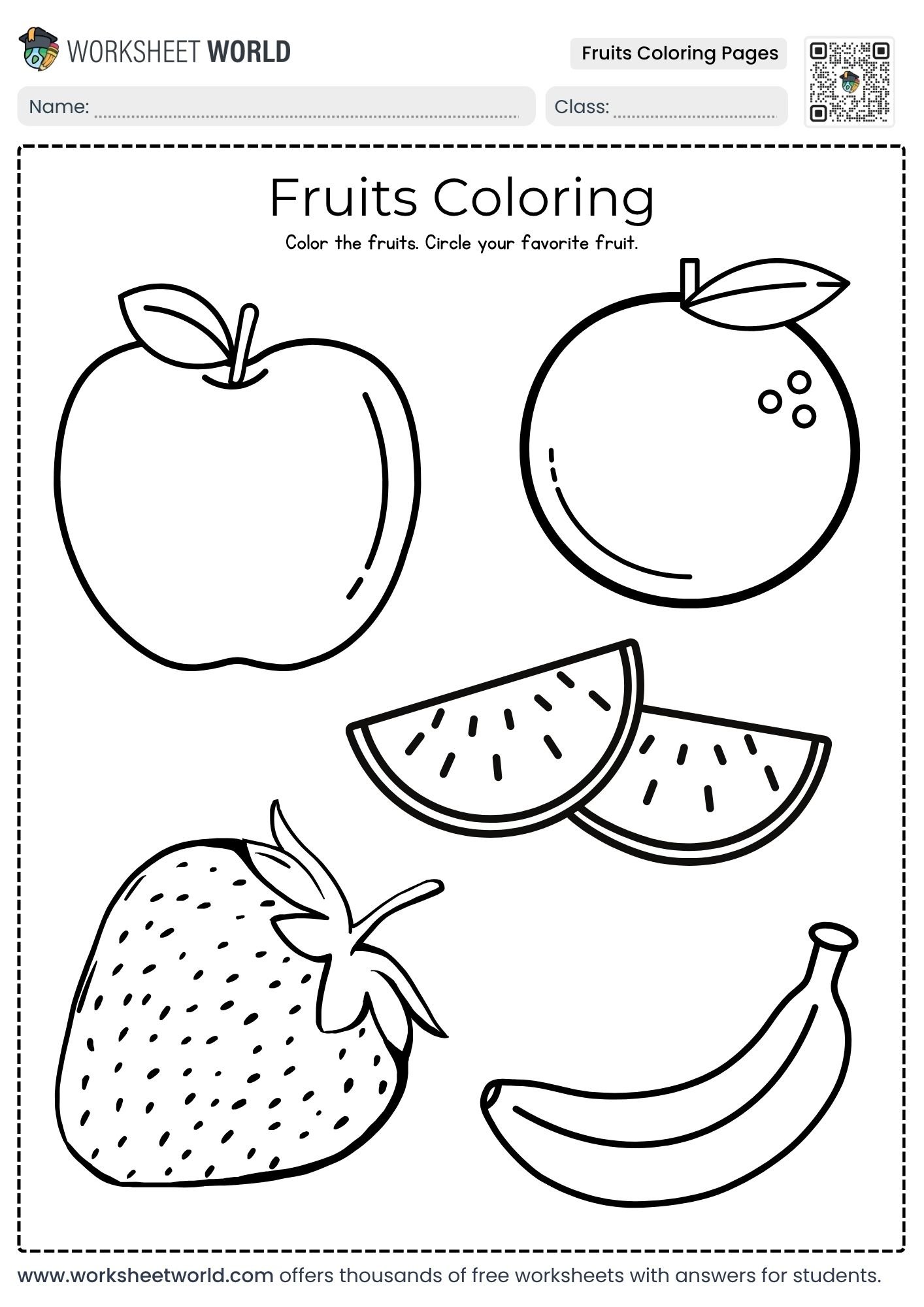 Free Printable Fruits Coloring Pages for Creative Learning Fun 1 fruits coloring pages printable pdf apple orange watermelon strawberry banana