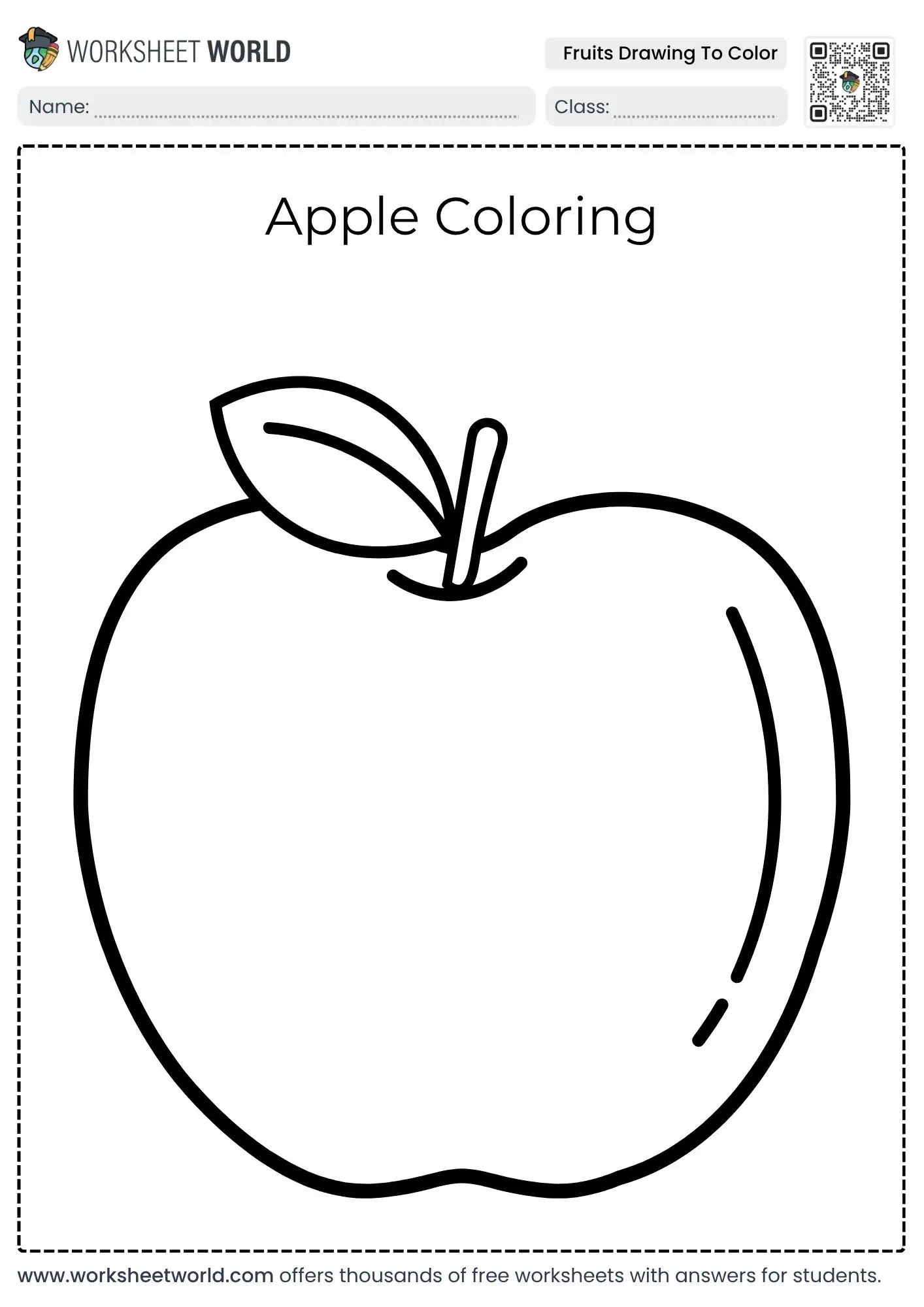 fruits-drawing-to-color-pages-1 fruits drawing to color pages free printable apple with leaf