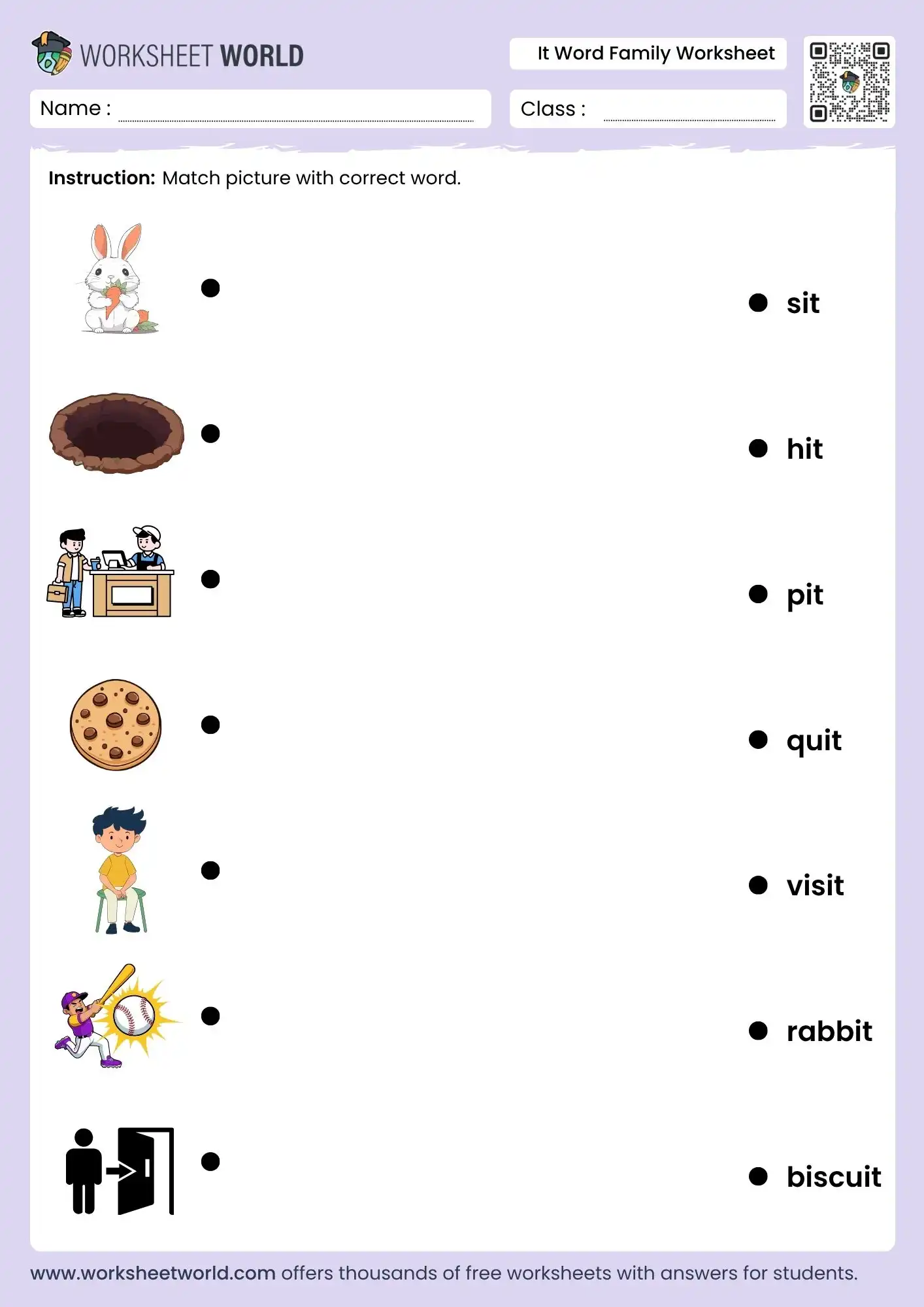 it word family worksheets kindergarten grade 1 phonics free pdf