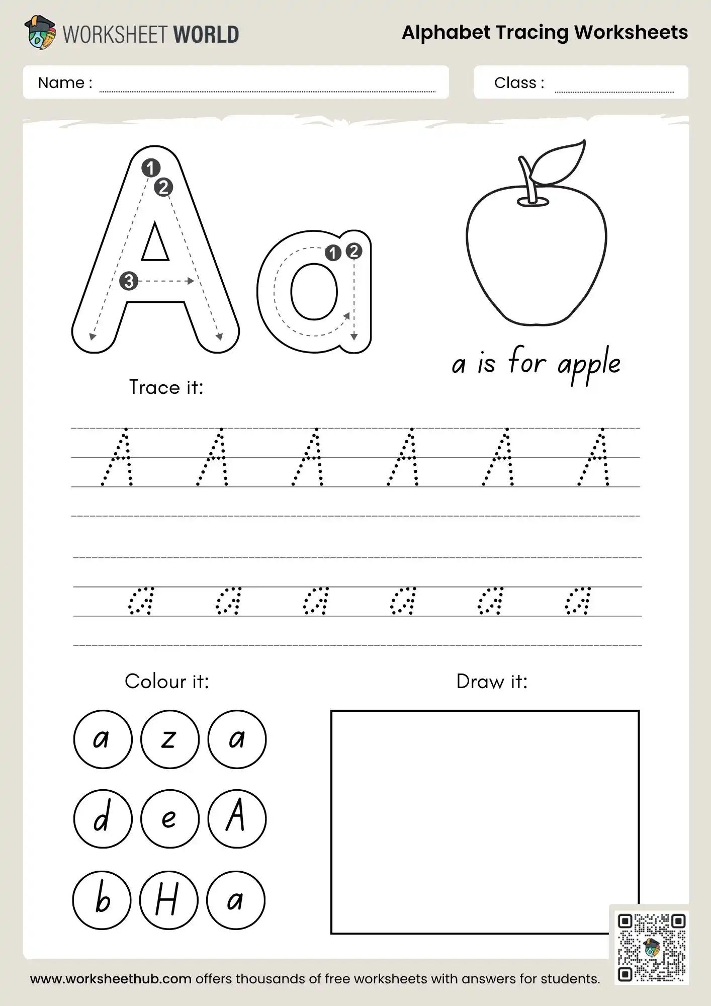 letter a alphabet tracing worksheets pdf