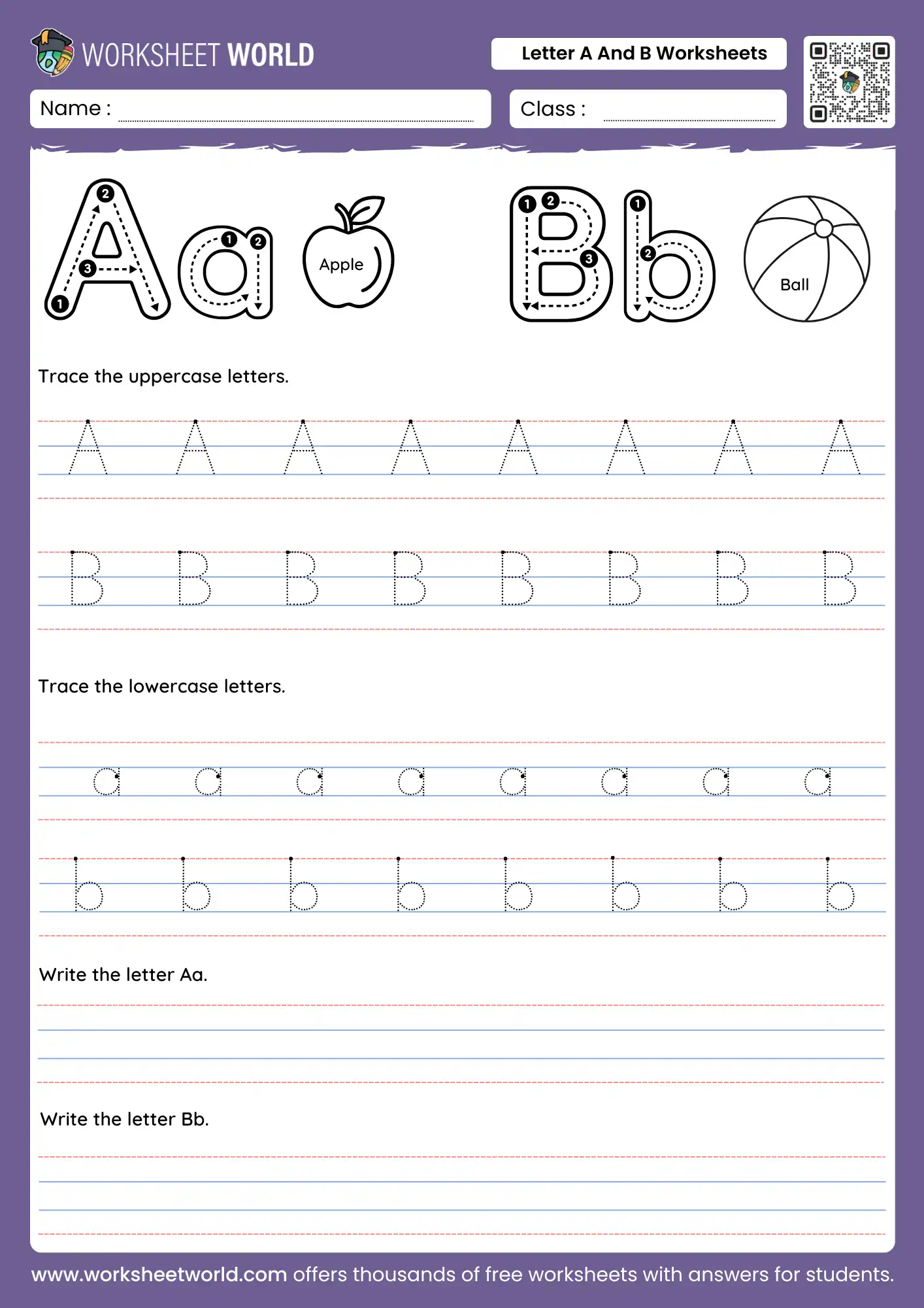 letter-a-and-b-worksheets-page-1 letter a and b worksheets for tracing capital and small letters