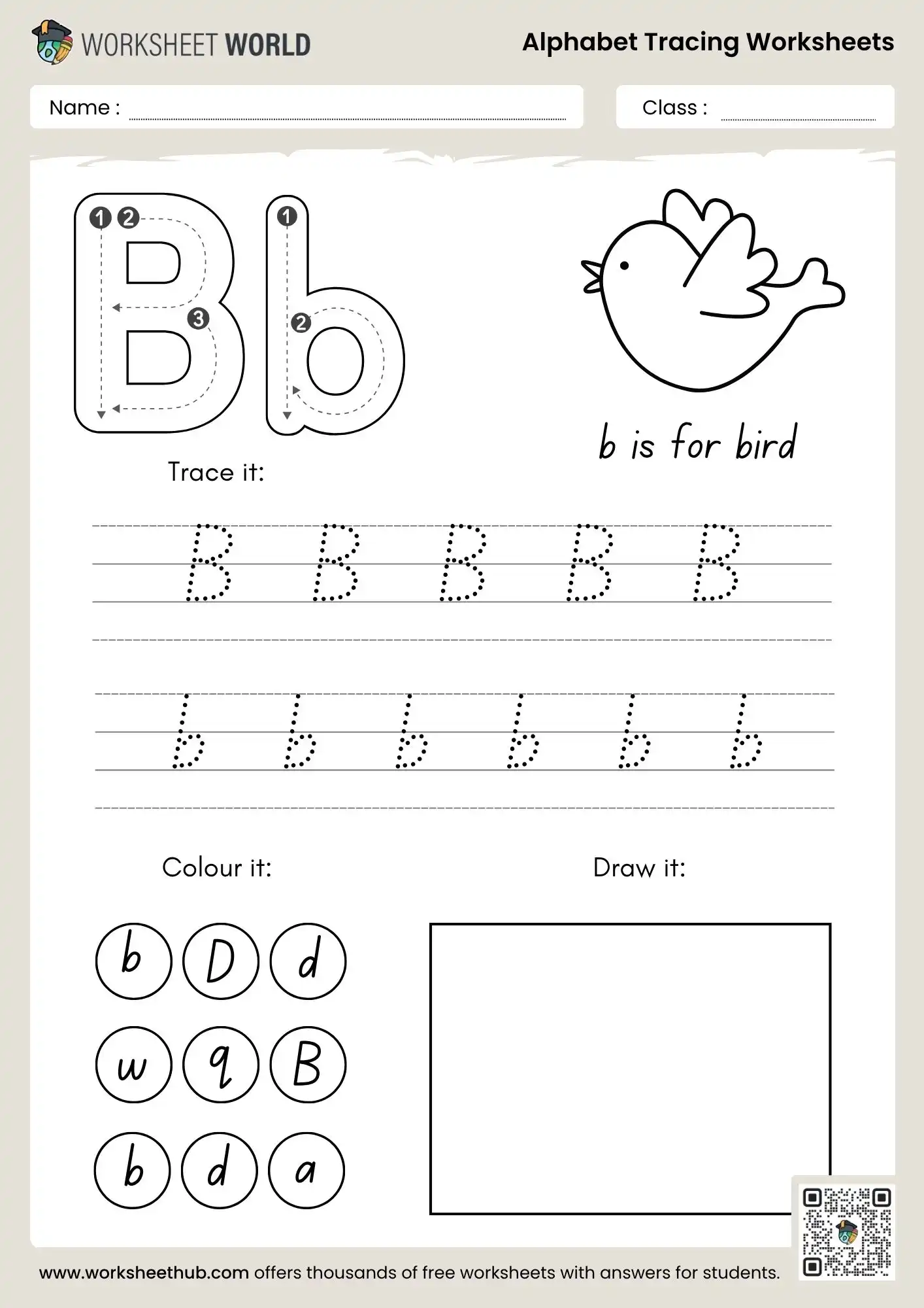 letter b alphabet tracing worksheets pdf
