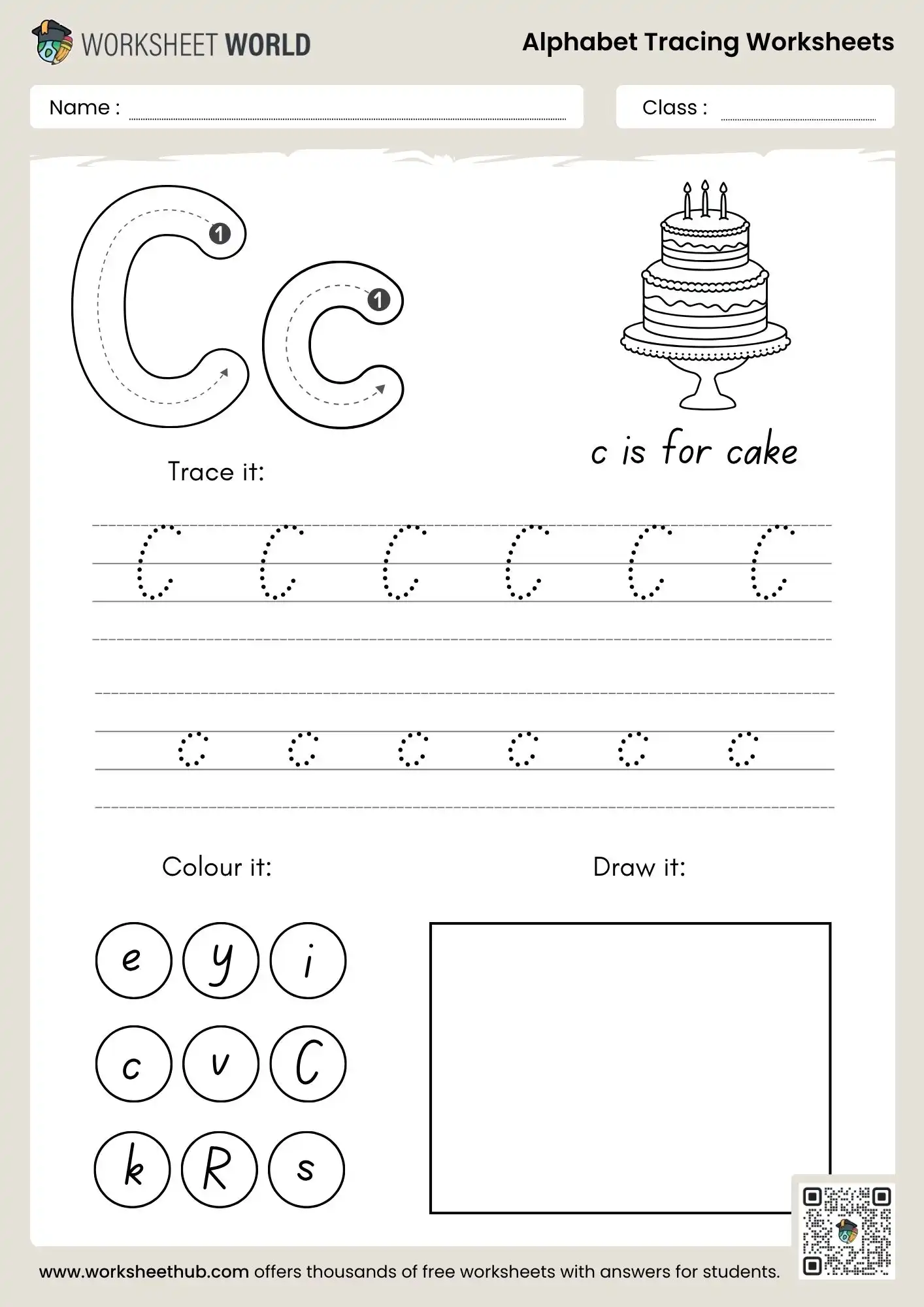 letter c alphabet tracing worksheets pdf