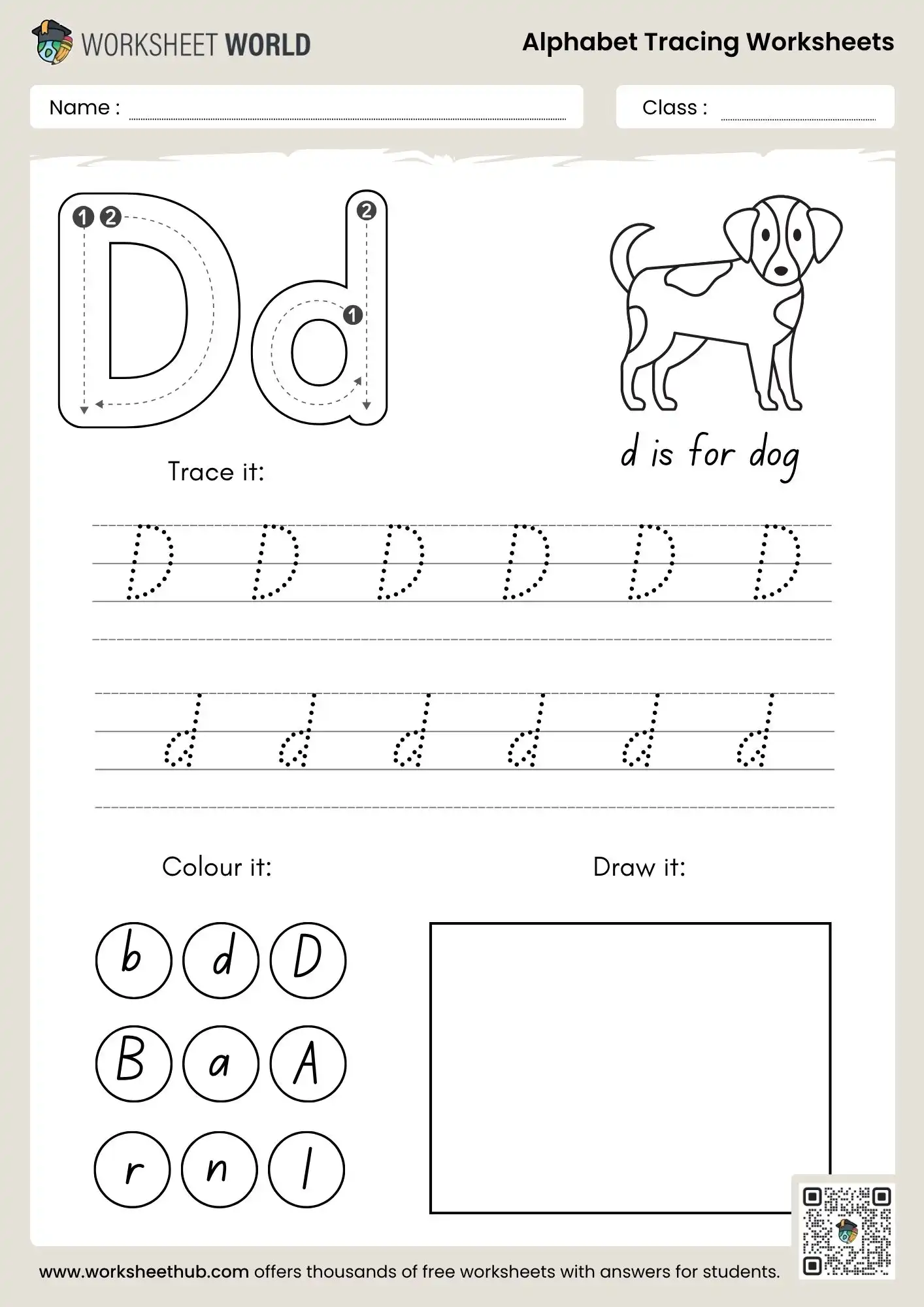 letter d alphabet tracing worksheets pdf