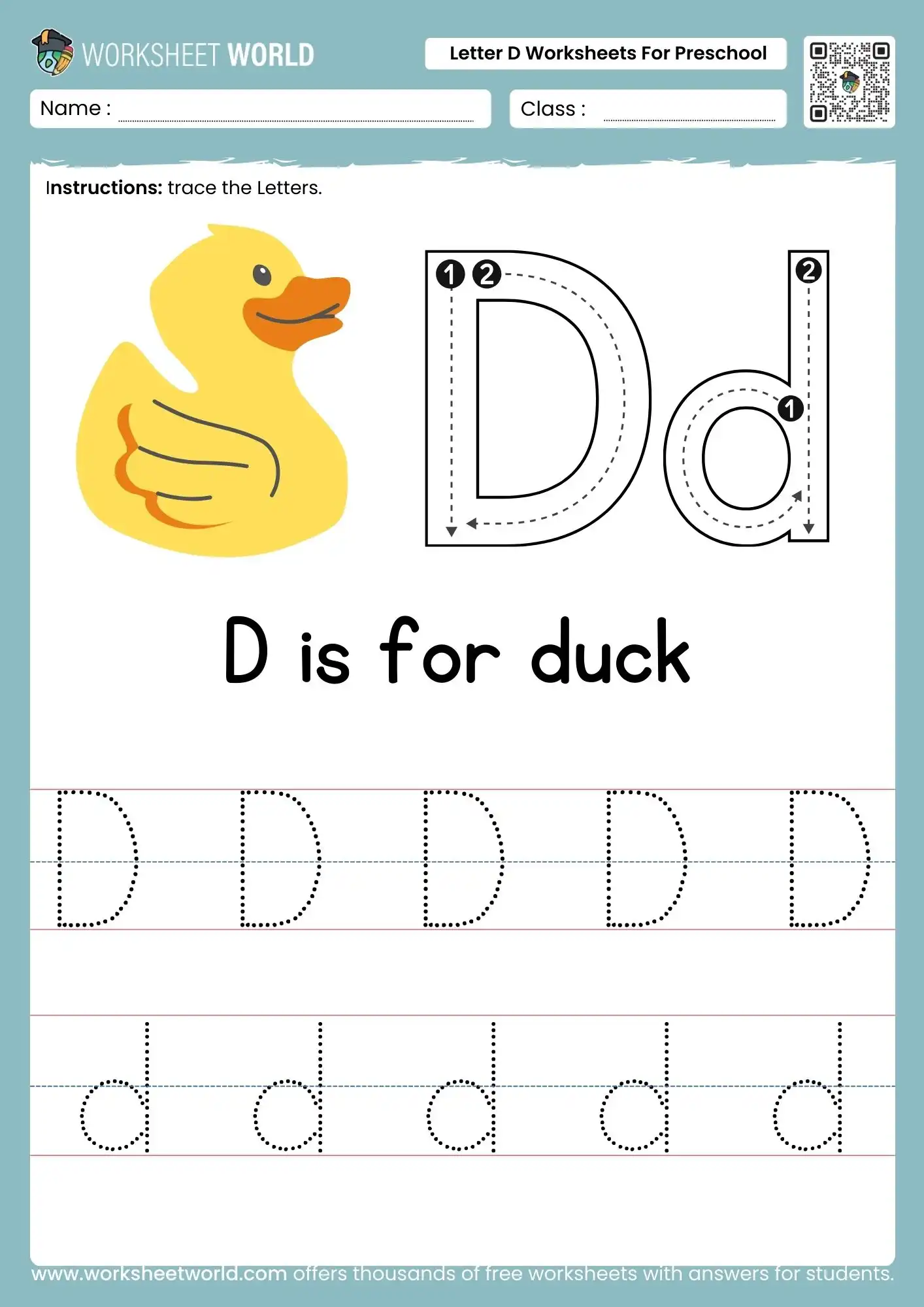 Letter D Worksheets For Preschool Learning Success - Worksheet World