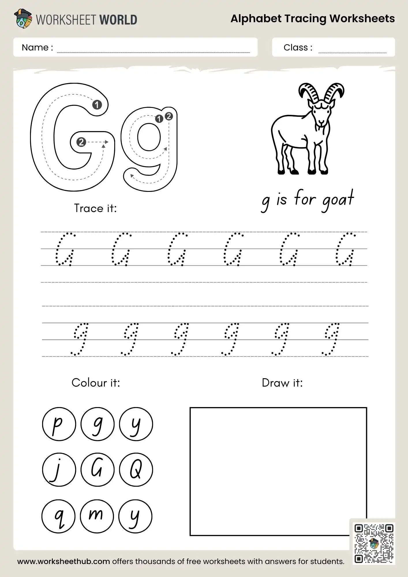 letter g alphabet tracing worksheets pdf