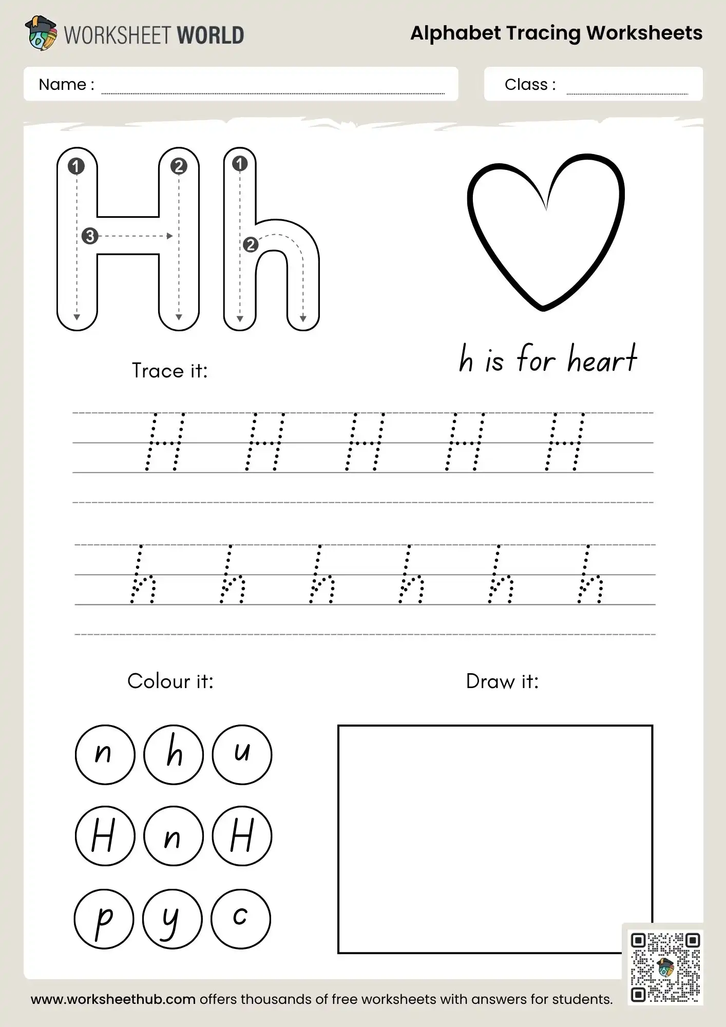 letter h alphabet tracing worksheets pdf