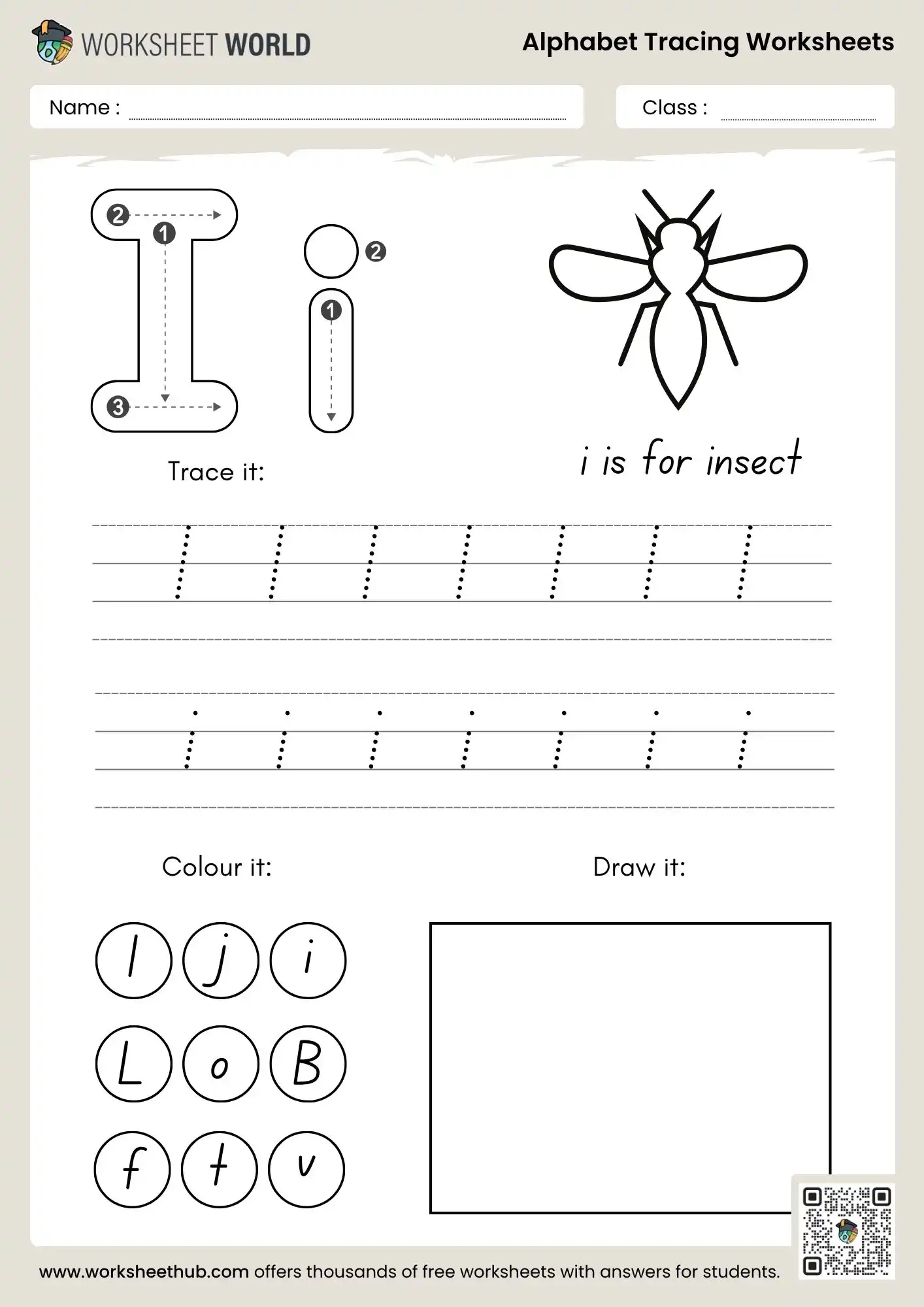 letter i alphabet tracing worksheets pdf