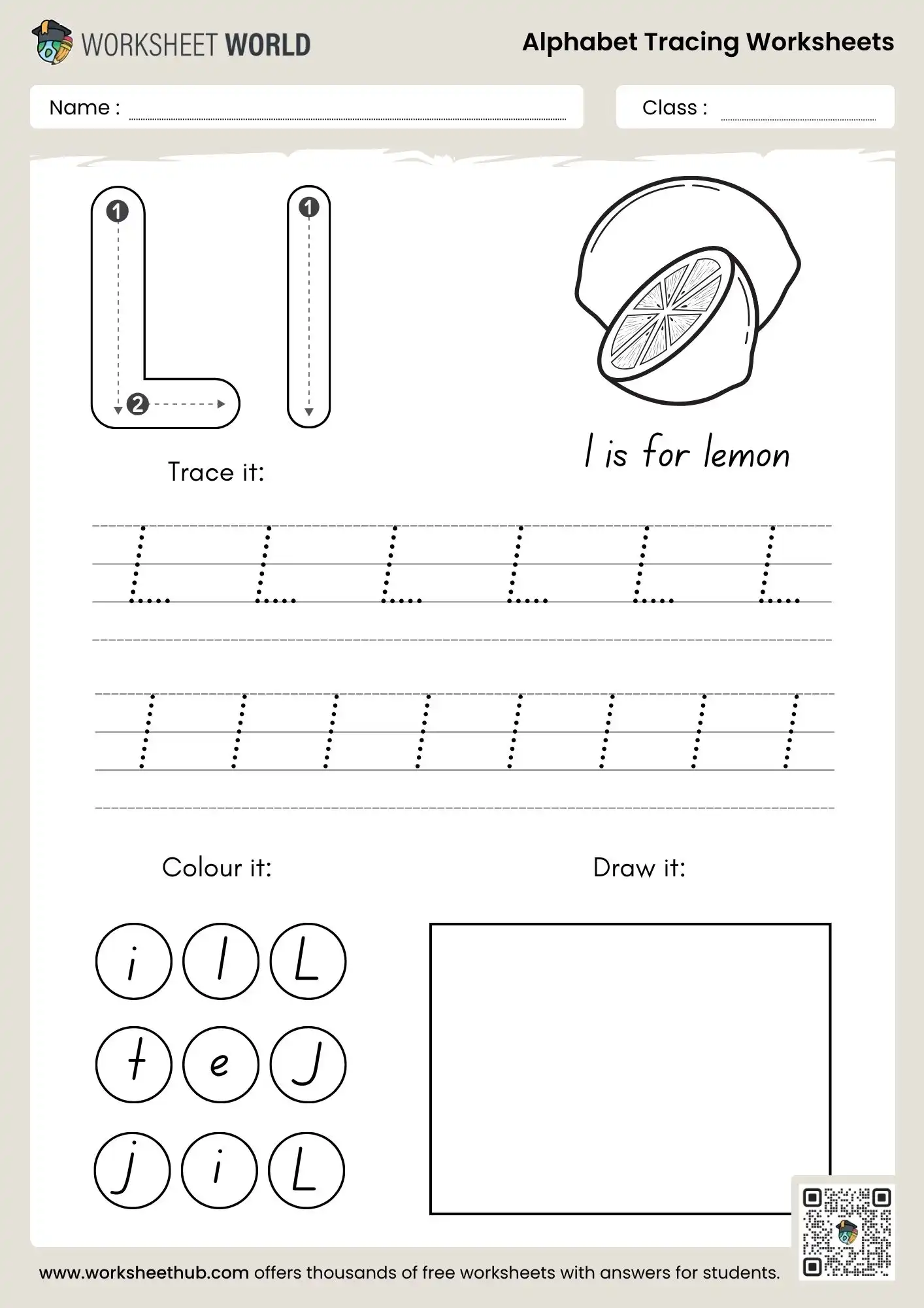 letter l alphabet tracing worksheets pdf