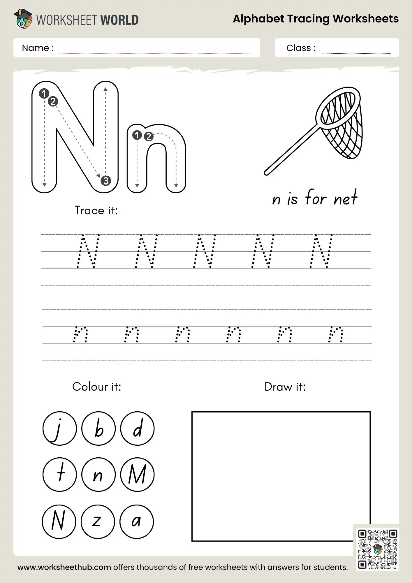 letter n alphabet tracing worksheets pdf