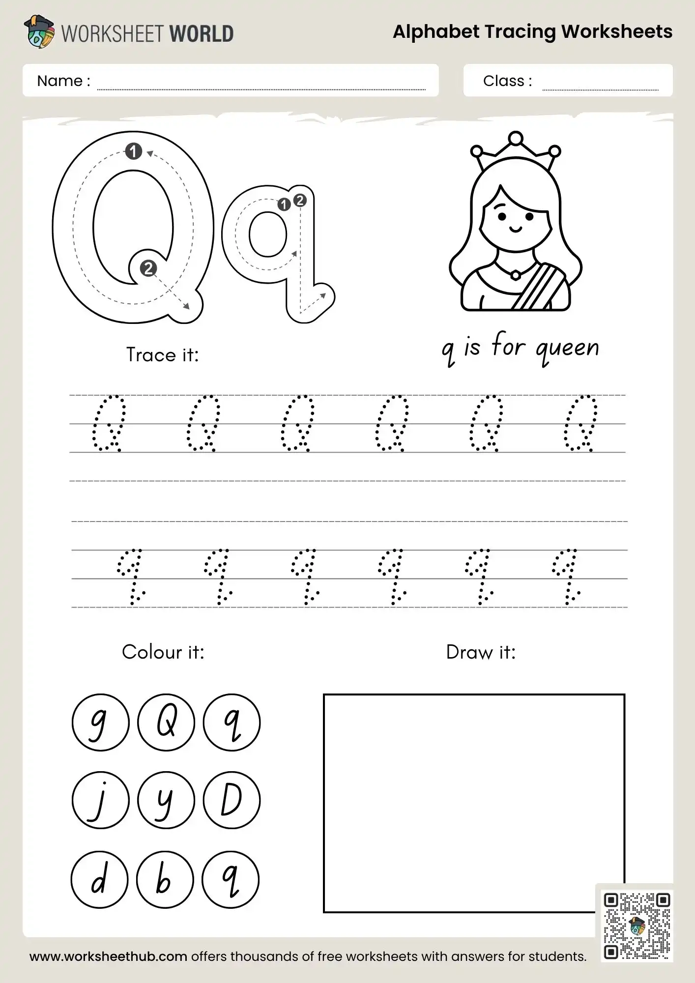 letter q alphabet tracing worksheets pdf