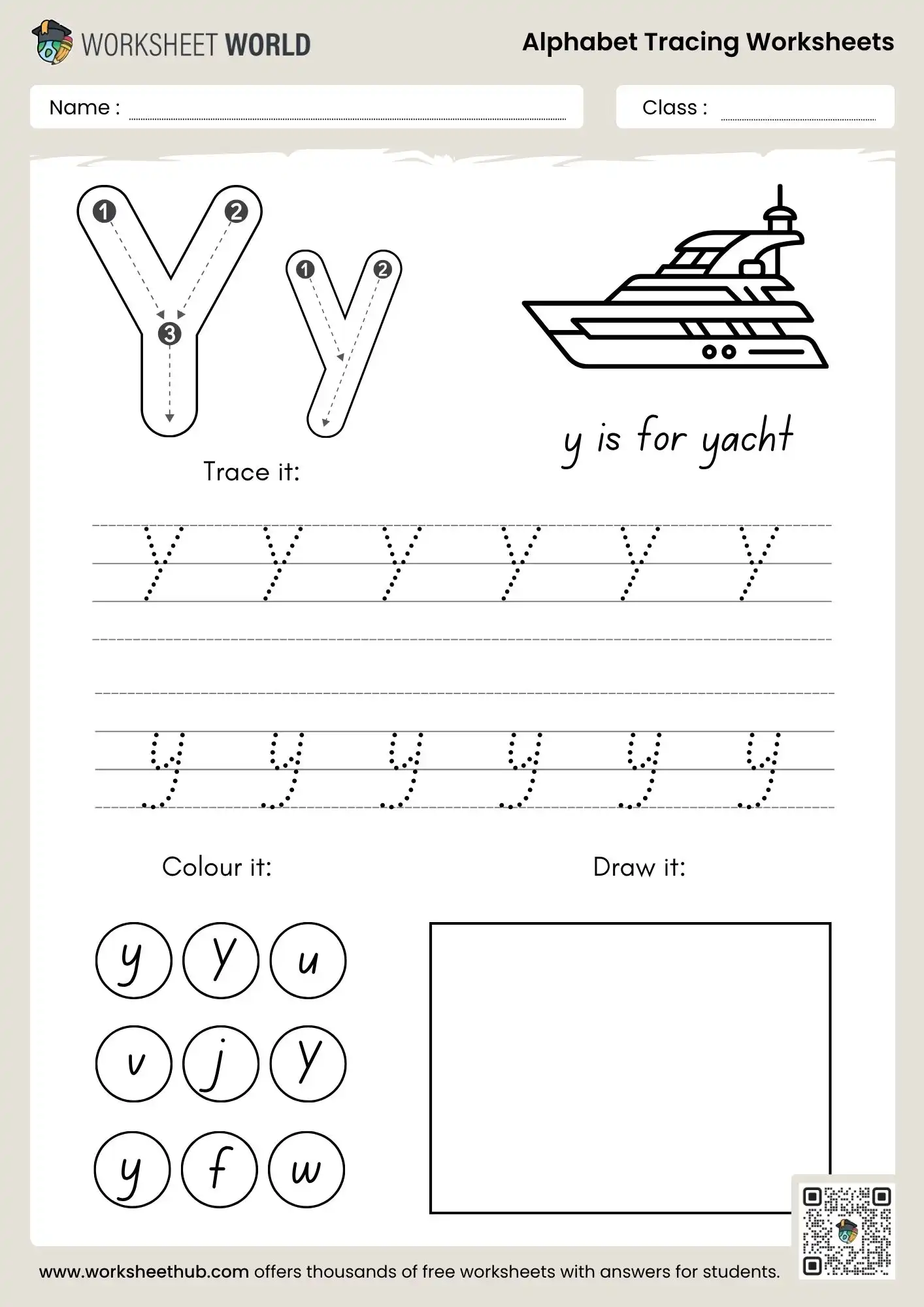 letter y alphabet tracing worksheets pdf
