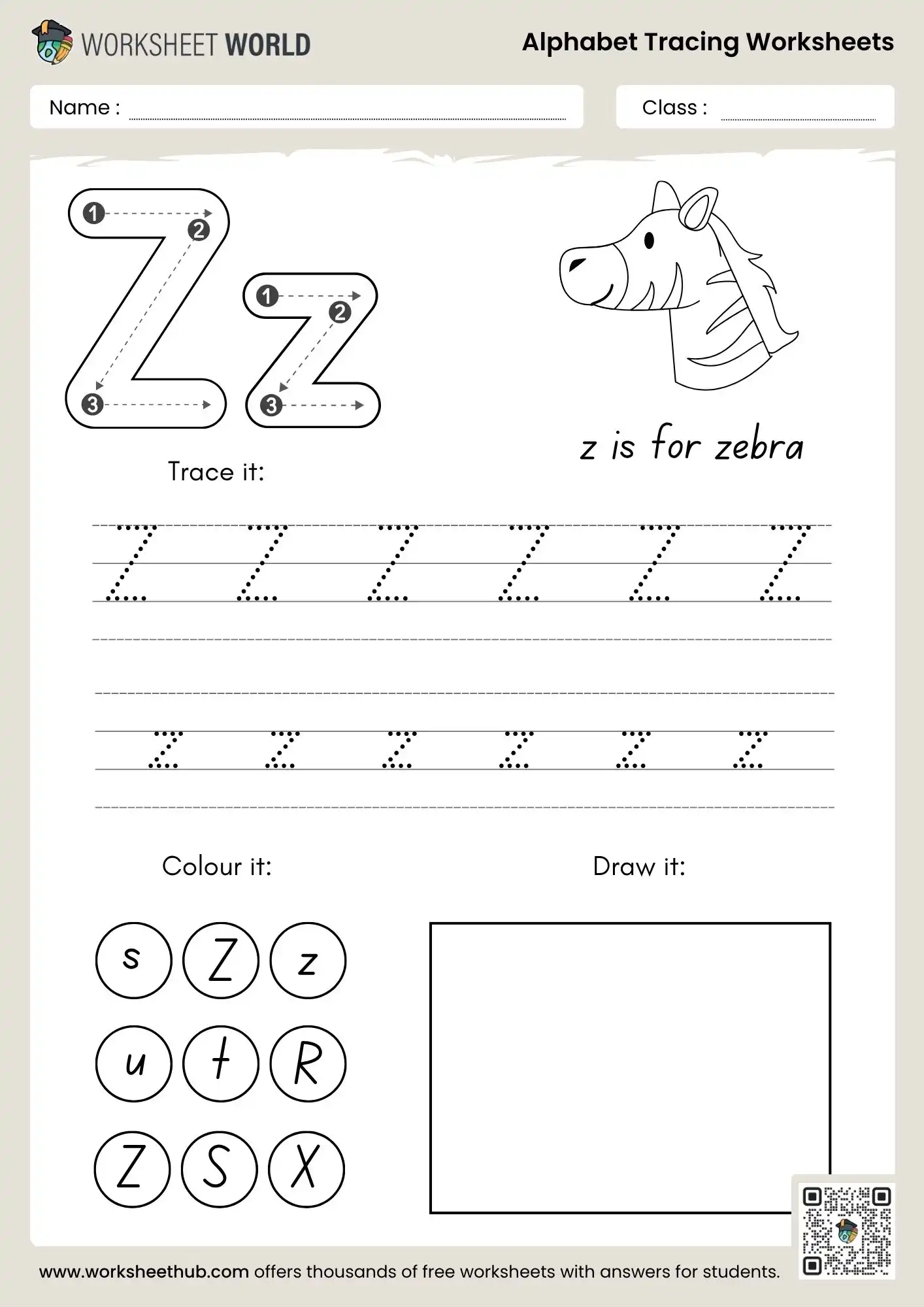 letter z alphabet tracing worksheets pdf