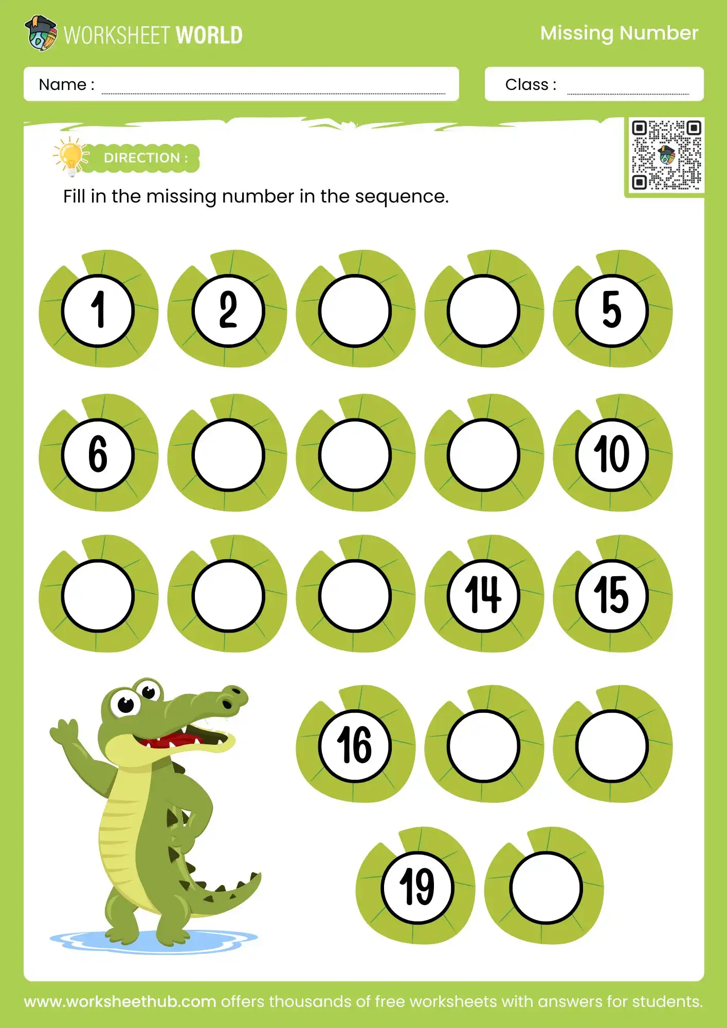 missing numbers worksheet for ukg