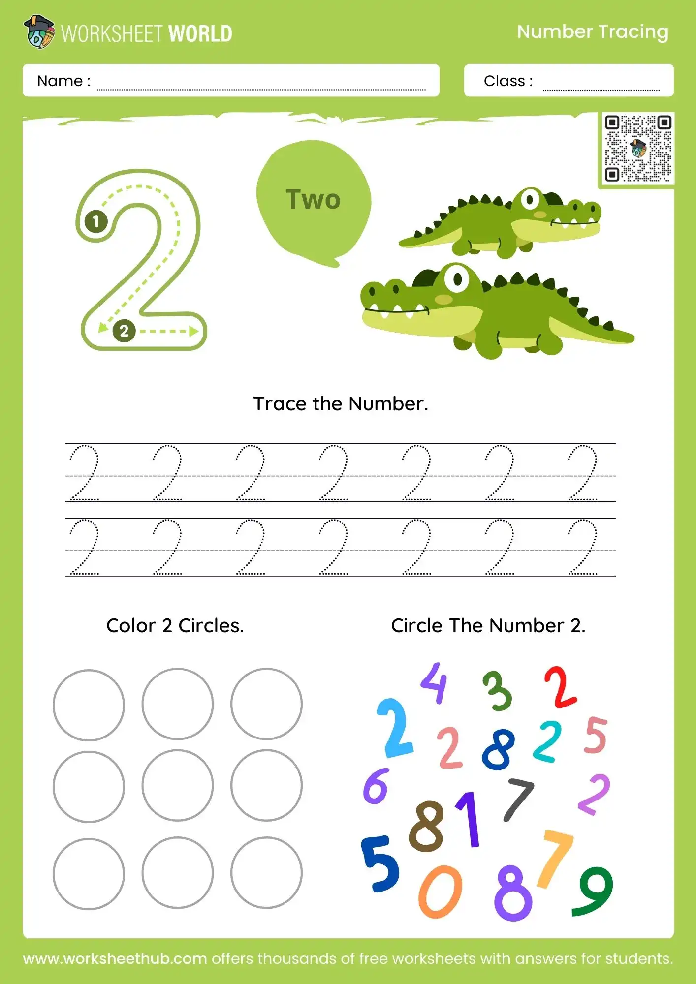no 2 preschool number tracing worksheets lkg