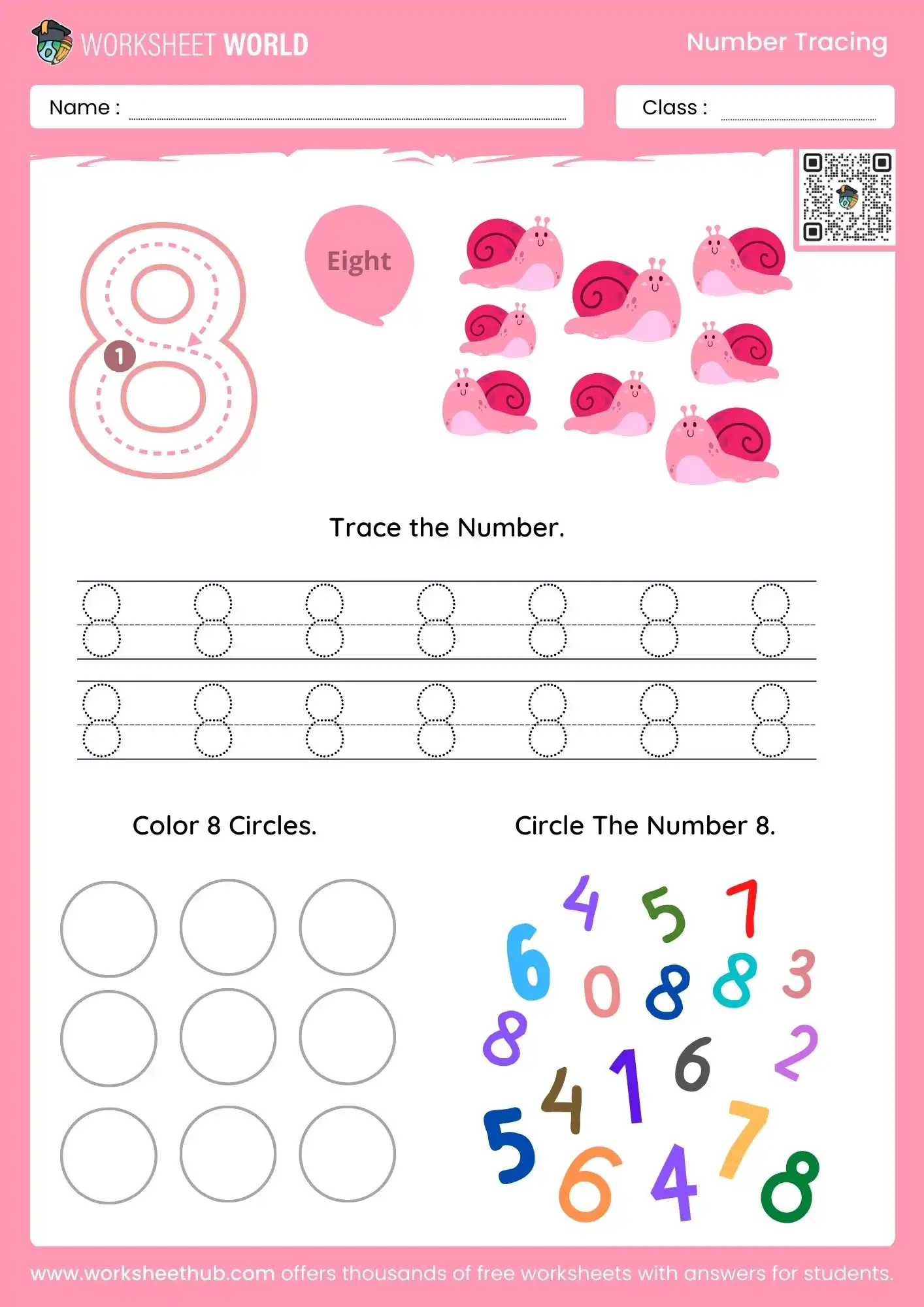 no 8 preschool number tracing worksheets tracing activity