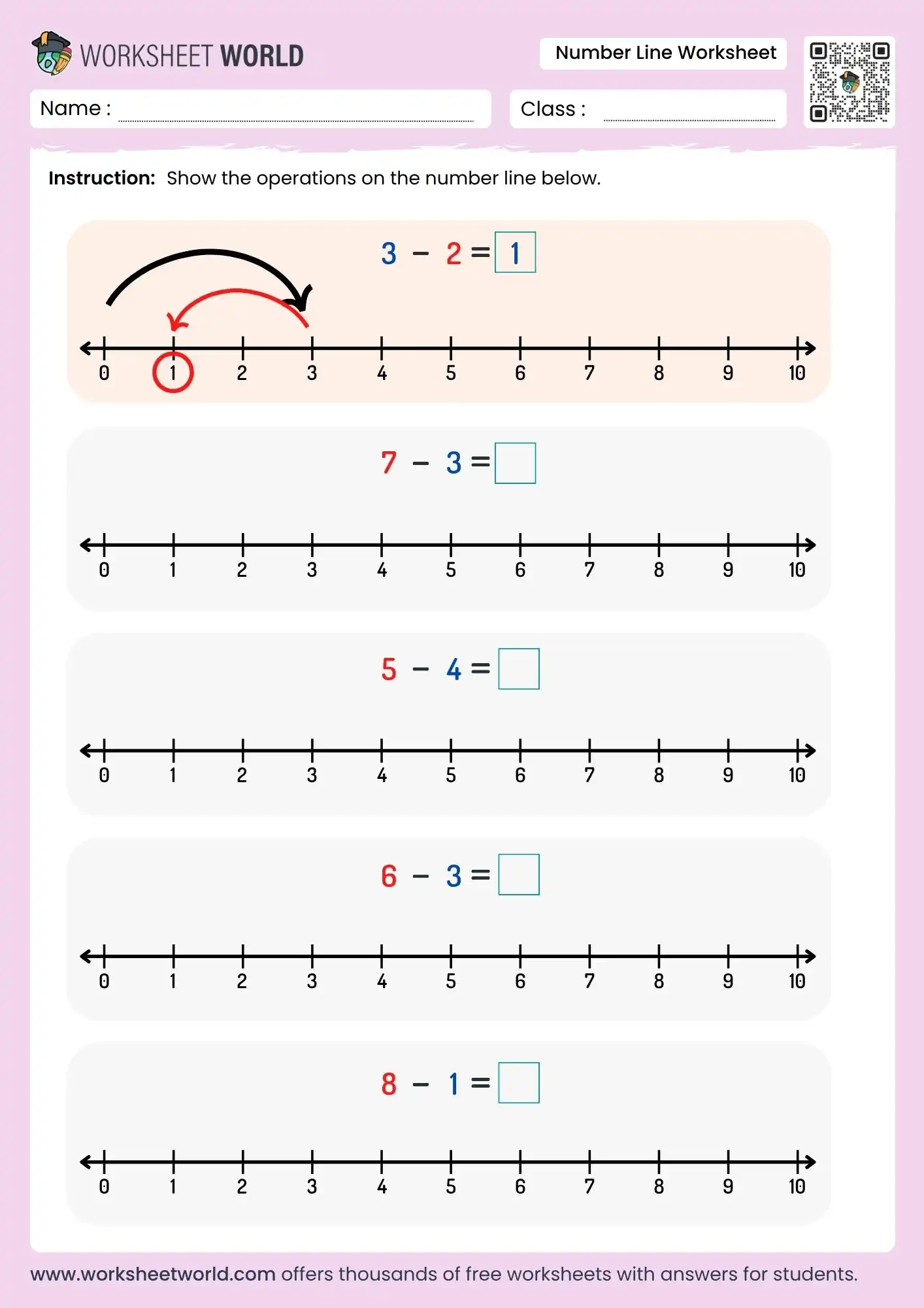 number-line-worksheets number line worksheets subtraction practice grade 1 grade 3