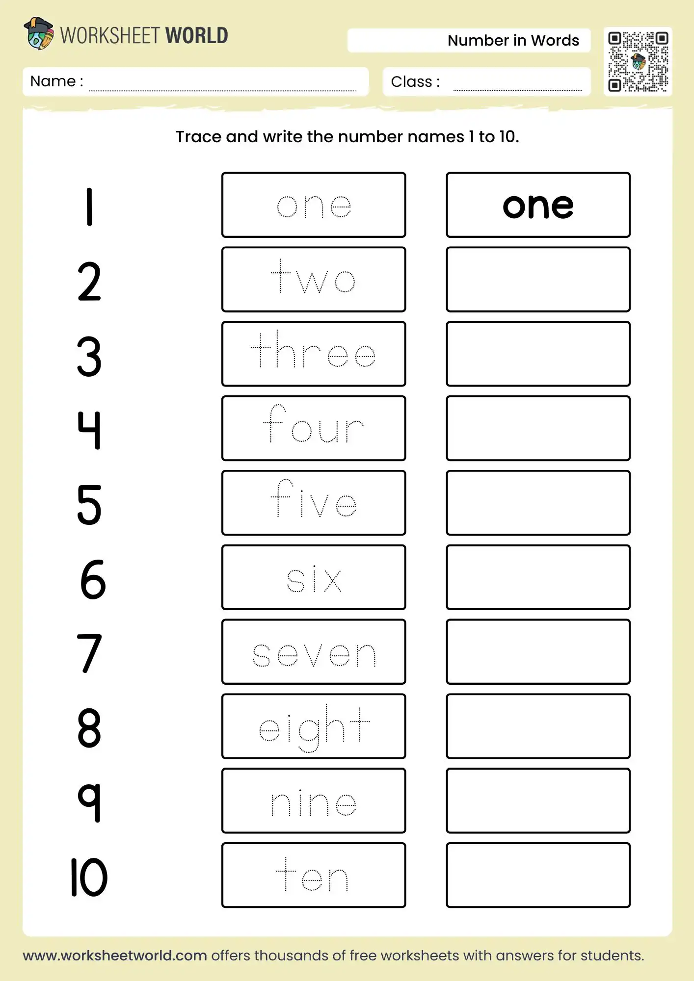 number-names-worksheet number names worksheet pdf for preschool and kindergarten with answers