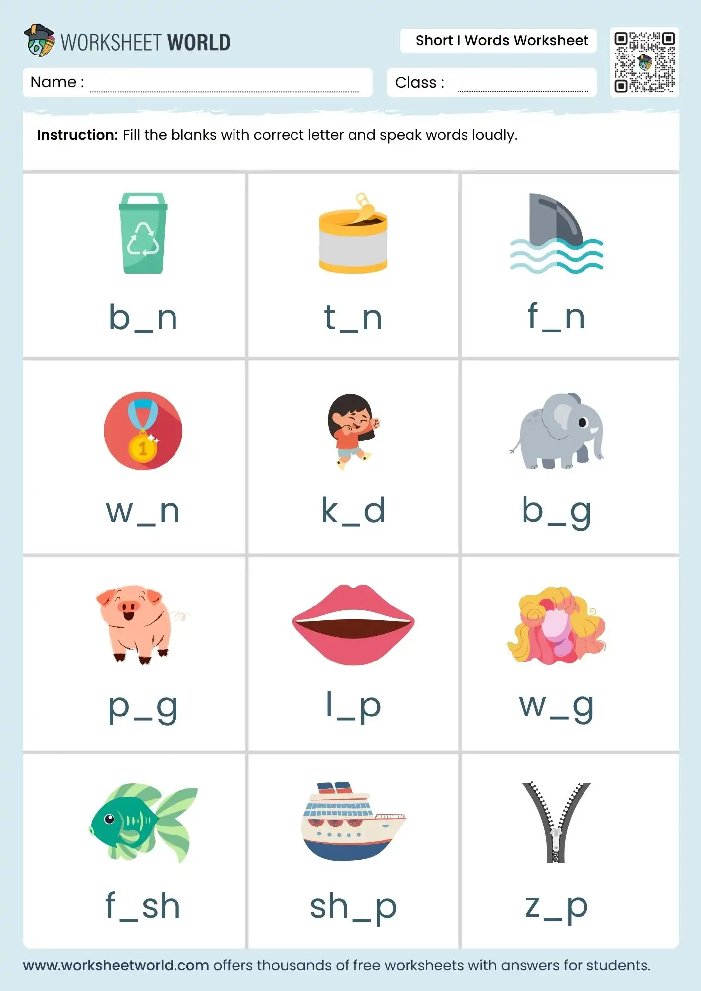 short i words worksheet cvc reading practice for kindergarten