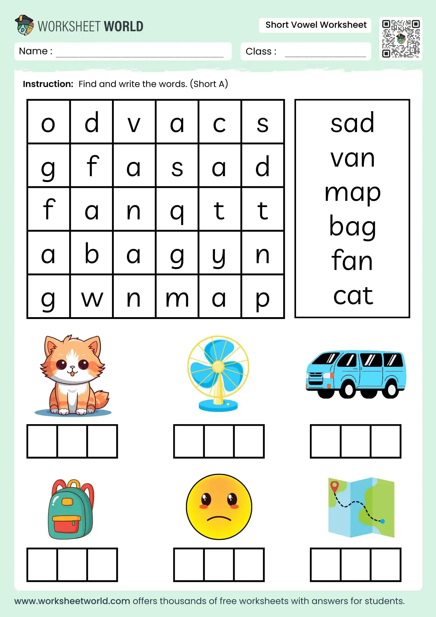 short vowel worksheets for kindergarten grade 1 phonics practice