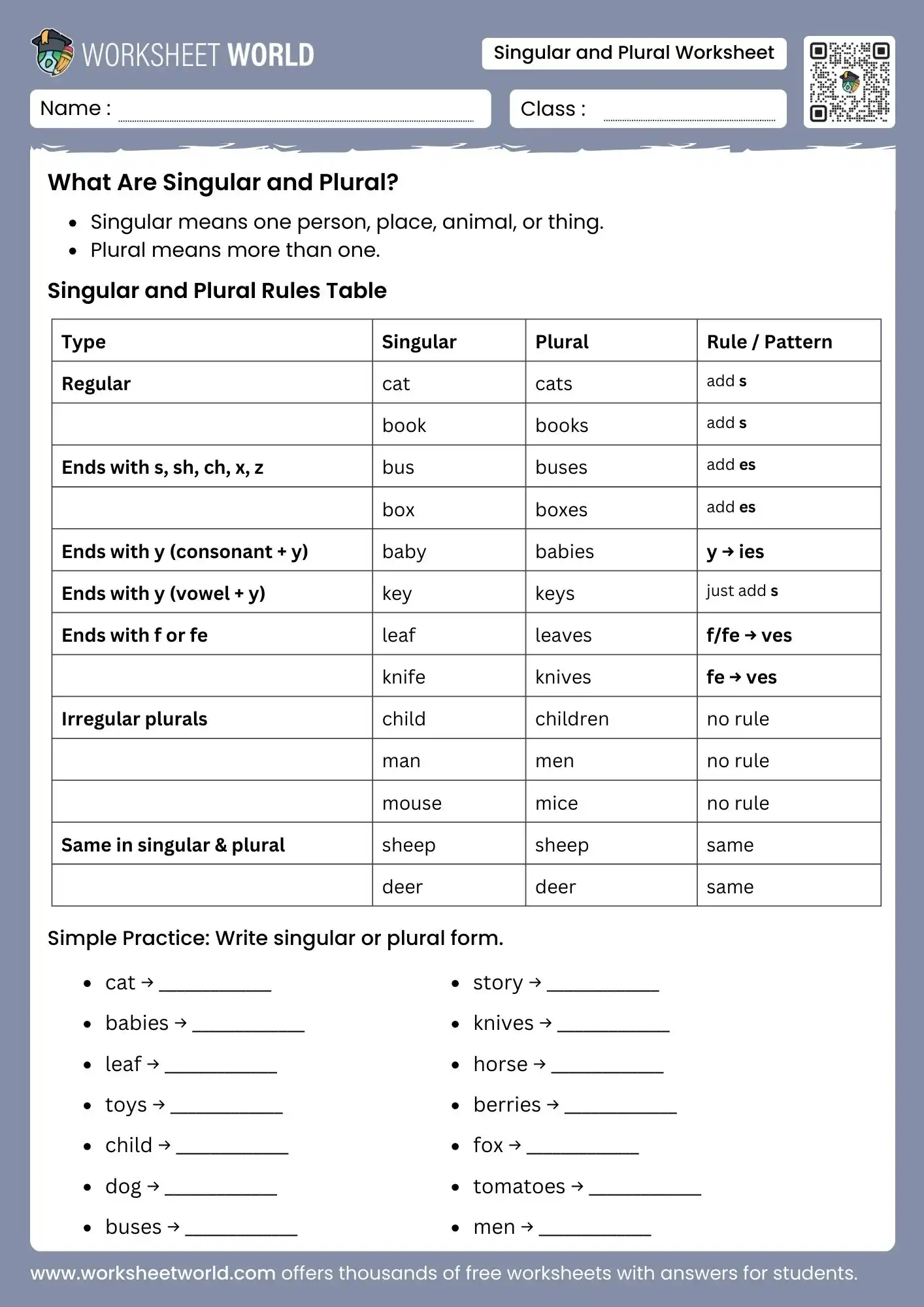 singular-and-plural-worksheet singular and plural worksheet grammar practice for kids printable