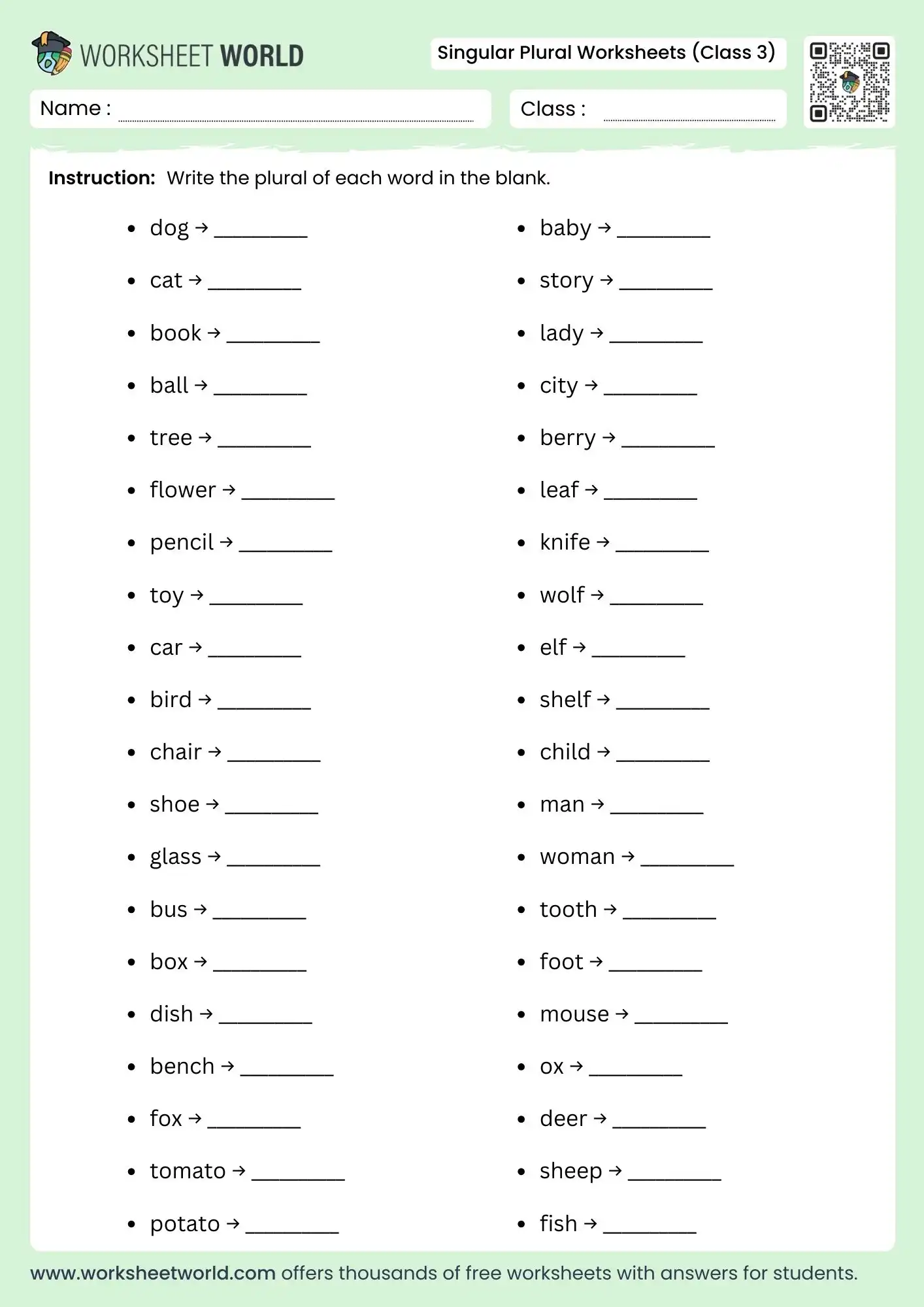 singular-plural-worksheets-for-class-3 singular plural worksheets for class 3 grammar practice with plurals