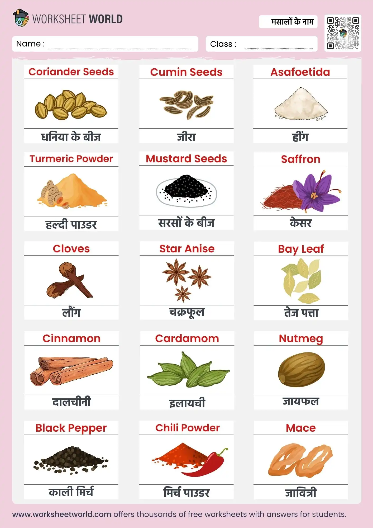 spices-name-in-hindi-and-english-chart spices name in hindi and english chart for kids