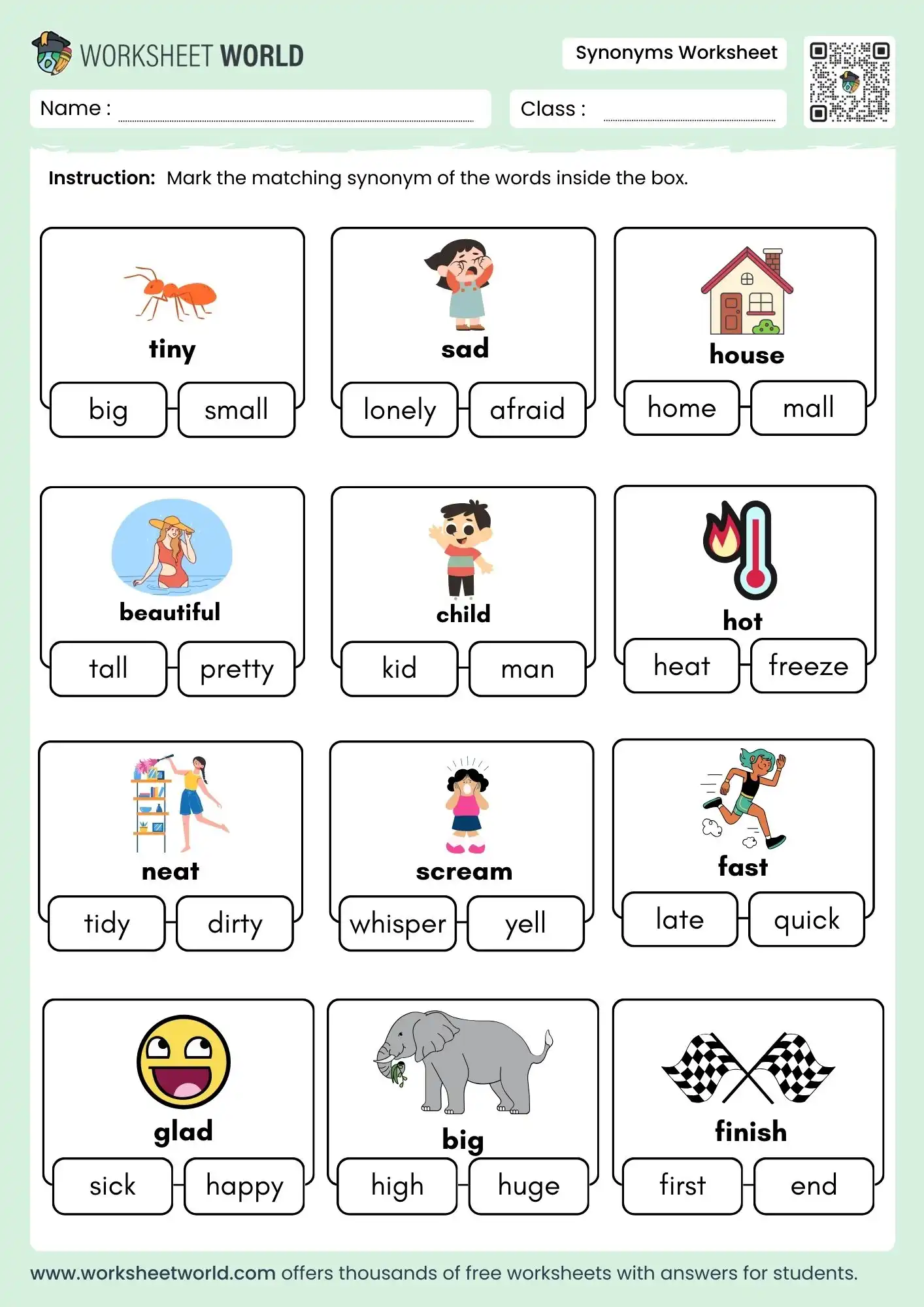 synonyms-worksheet synonyms worksheet for kids printable pdf activities