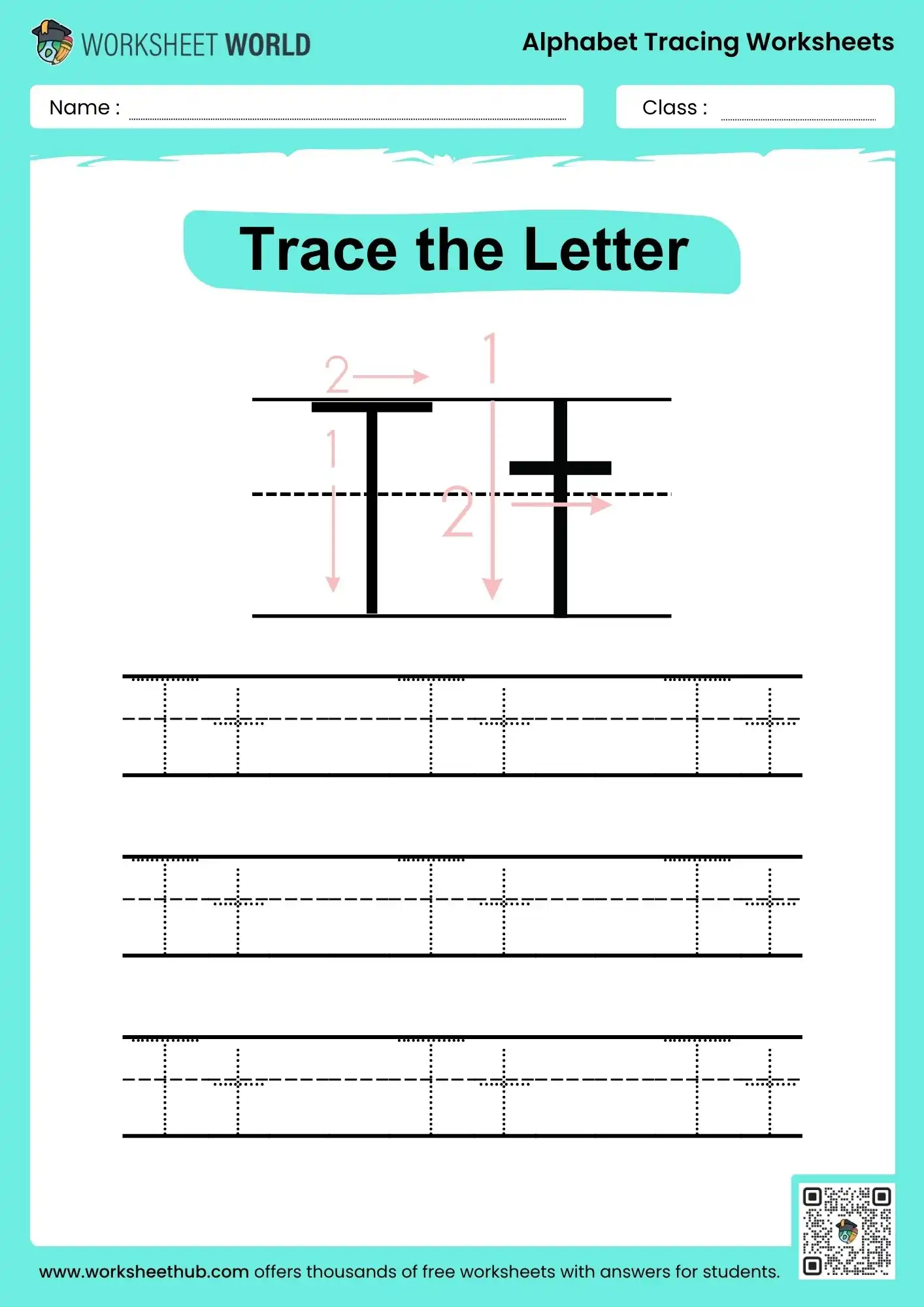 letter t alphabet letter tracing worksheets