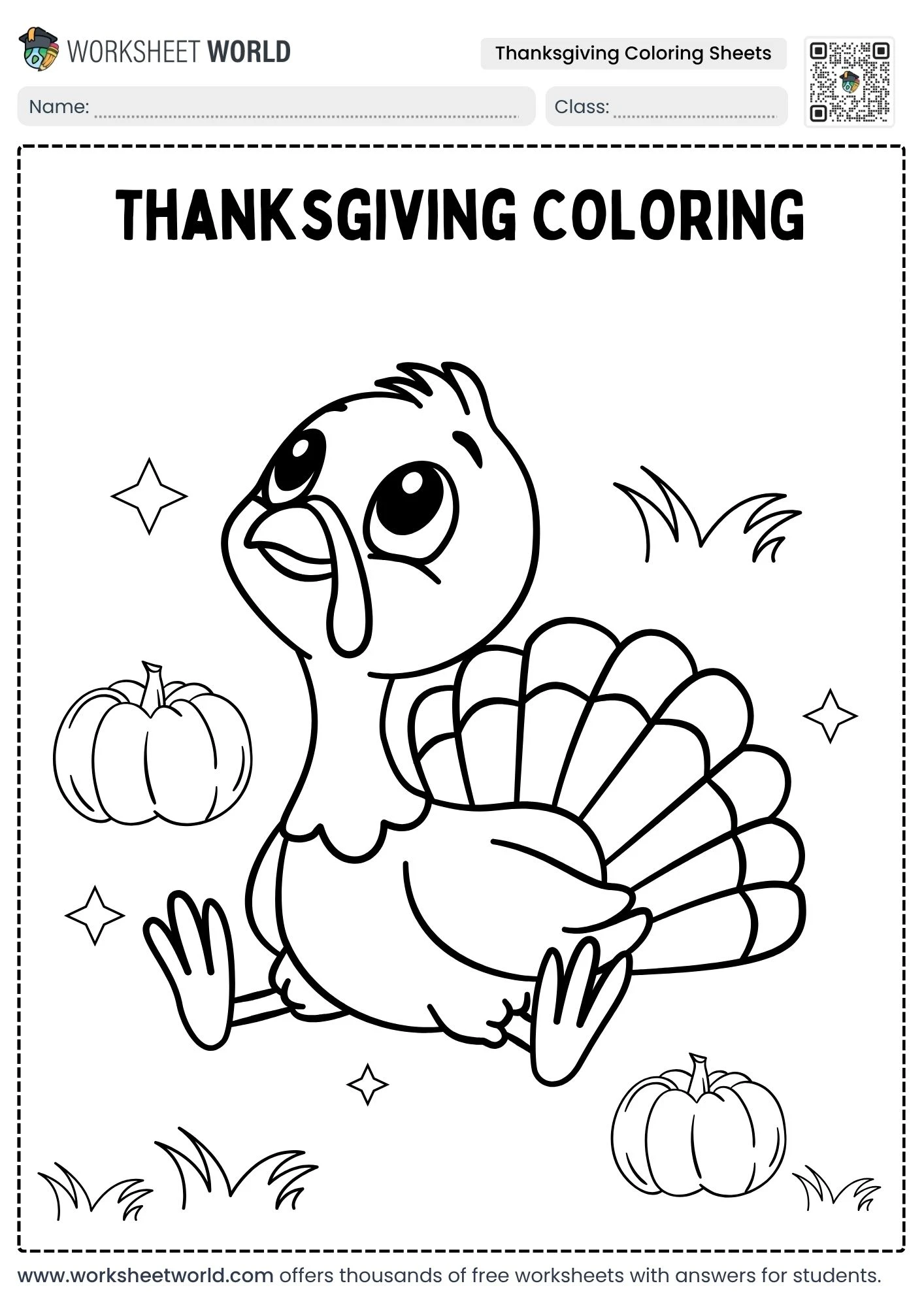 thanksgiving coloring sheets free printable cute turkey with pumpkins and stars