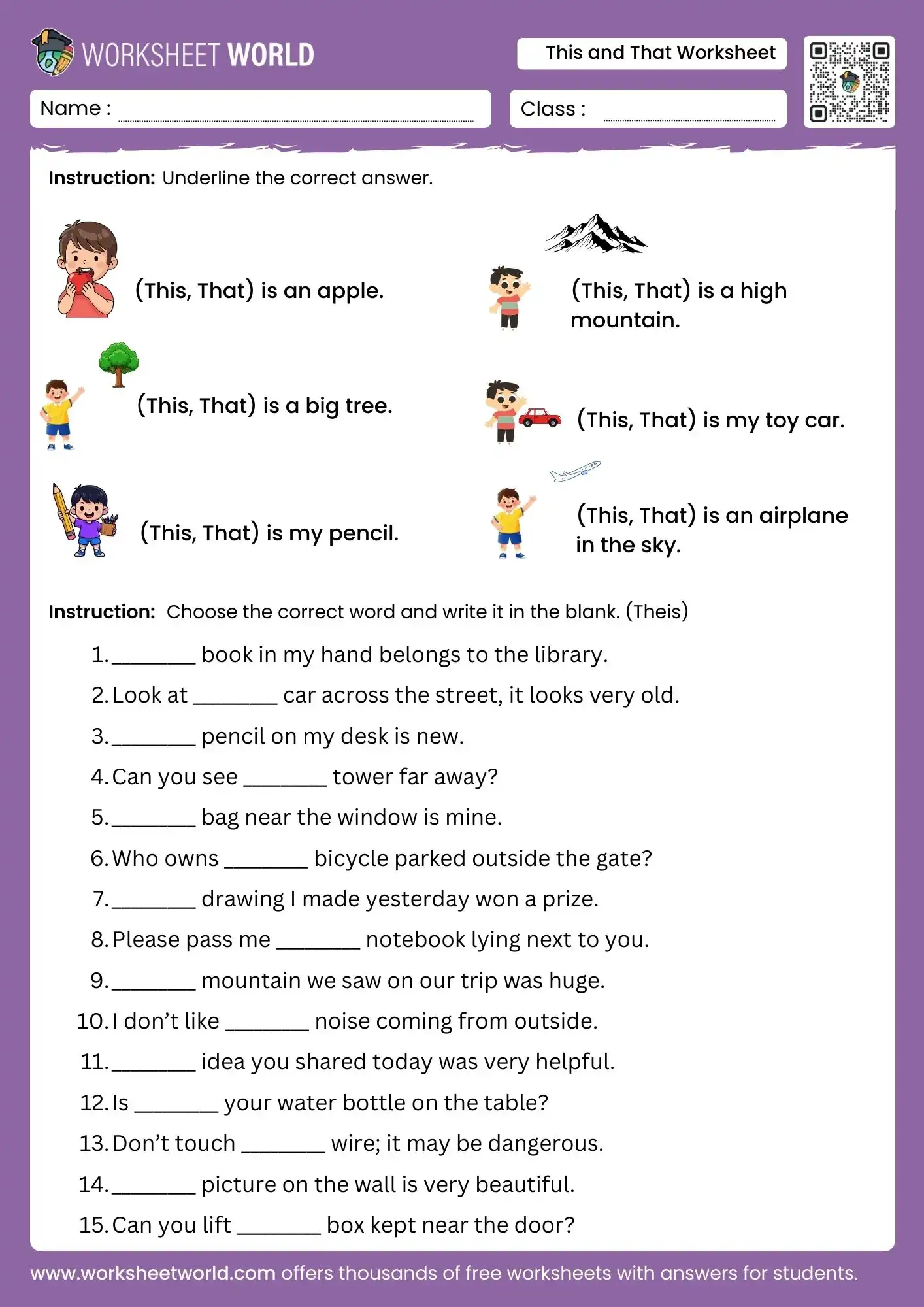 this-and-that-worksheet this and that worksheet demonstrative words practice for ukg class 1 class 2